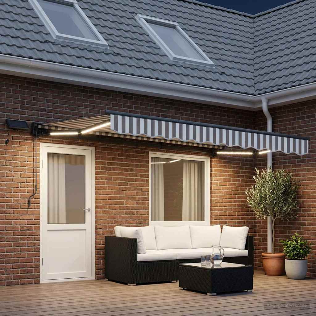 Cornice per Tenda Manuale con LED 5 × 3,5 m