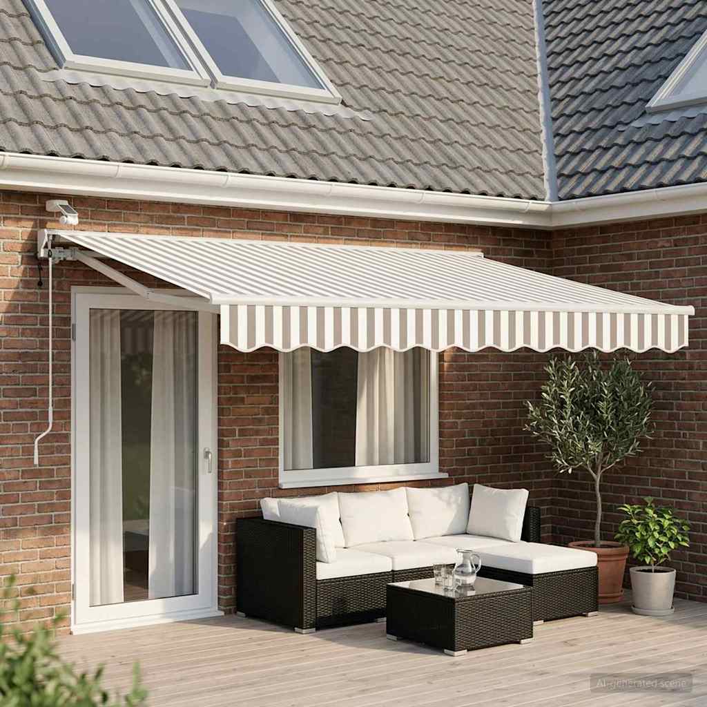 Tettuccio Elettrico Retrattile Grigio chiaro e bianco 5 × 3,5 m