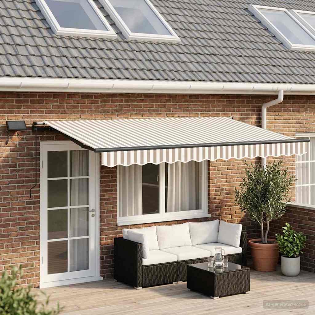 Tenda retrattile Grigio chiaro e bianco 600 × 300 cm
