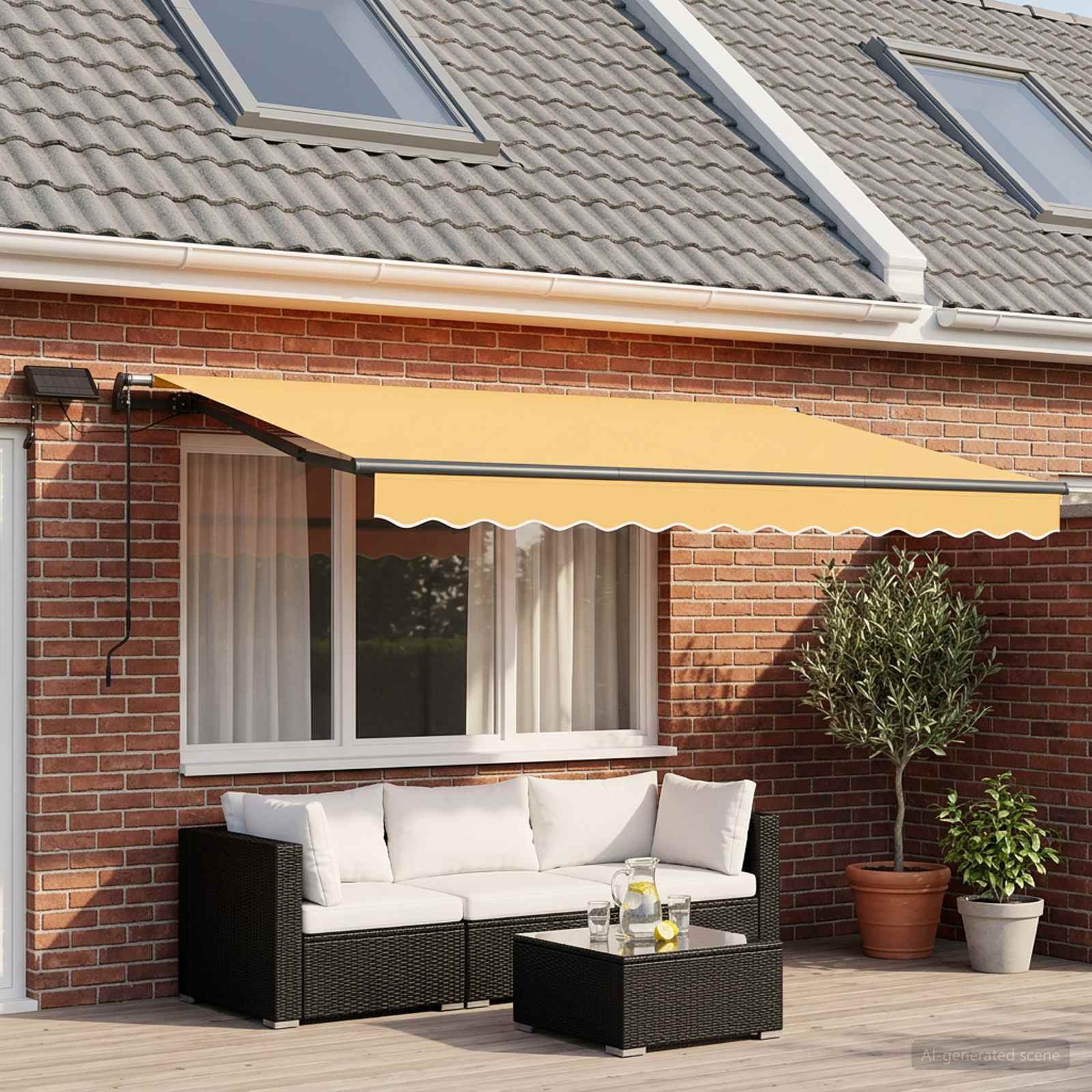Tenda retrattile Sabbia 600 × 300 cm Tessuto e Alluminio