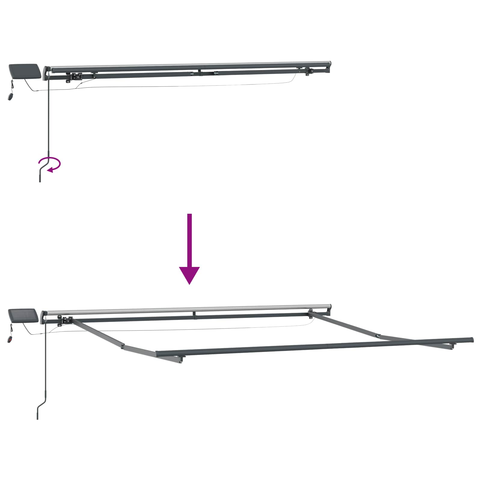 Tenda retrattile Tortora 600 × 300 cm Tessuto e Alluminio
