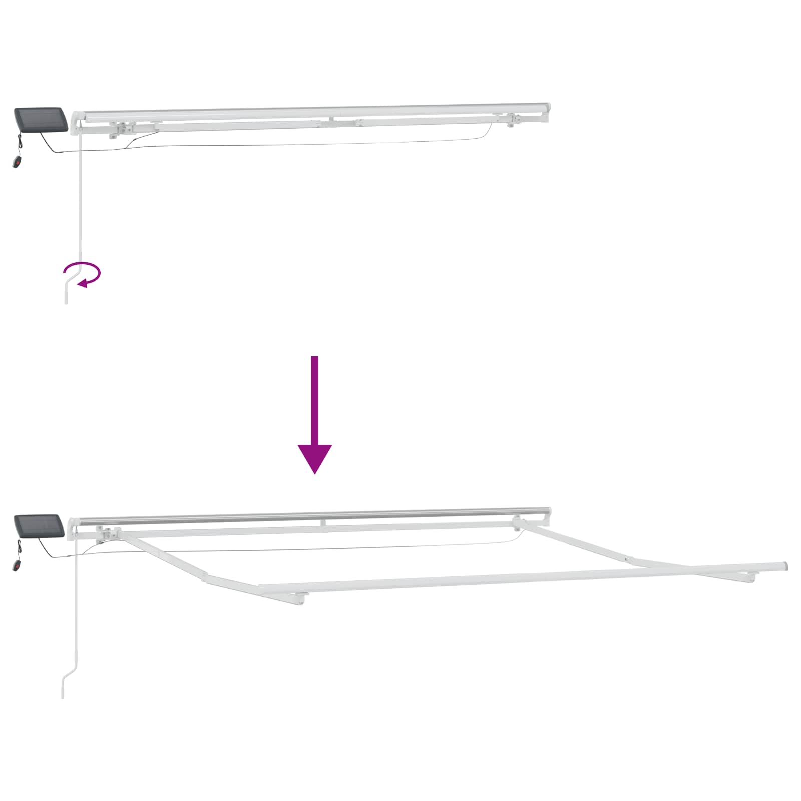 Tenda retrattile Grigio chiaro e bianco 600 × 350 cm
