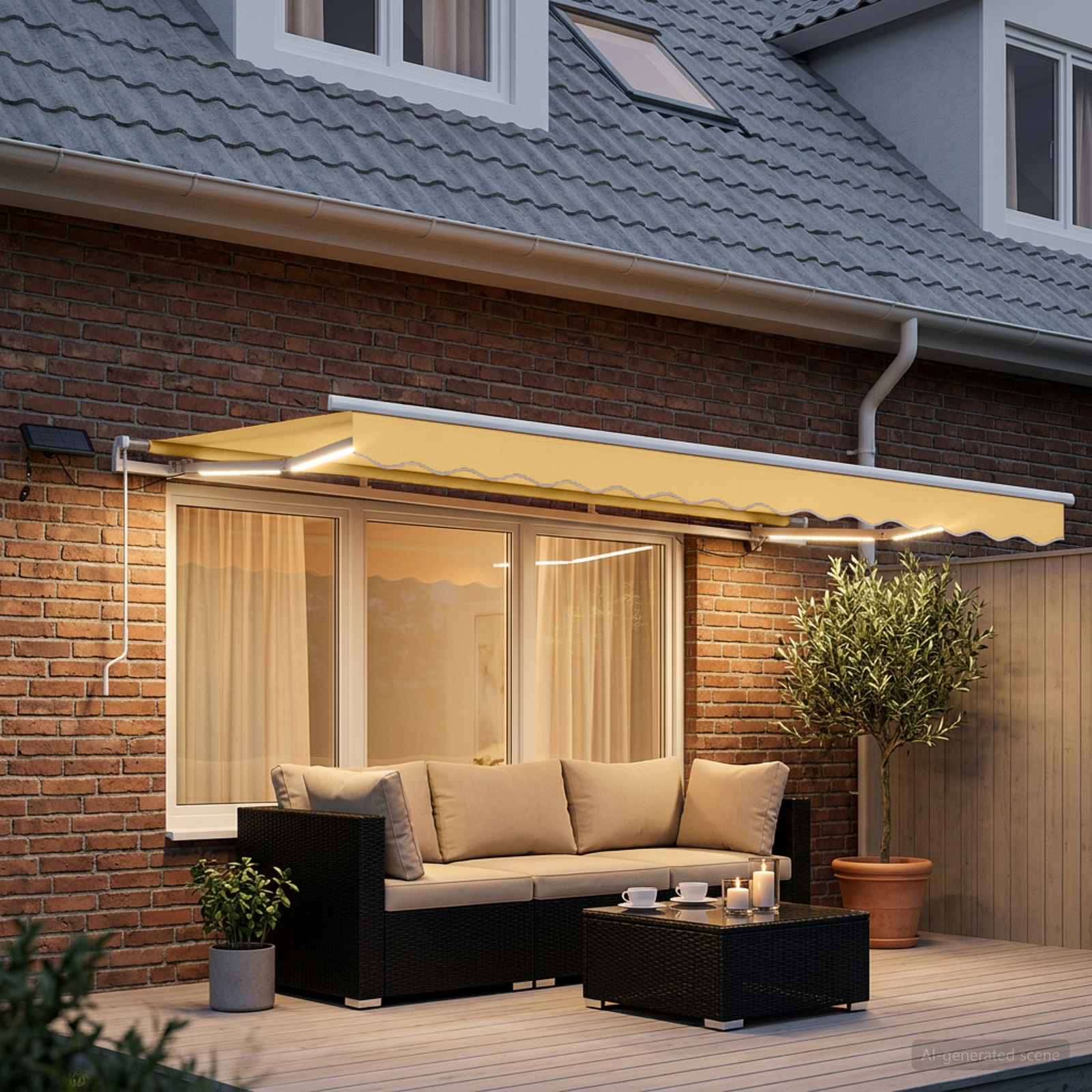 Tenda retrattile Sabbia 600 × 350 cm Tessuto e Alluminio