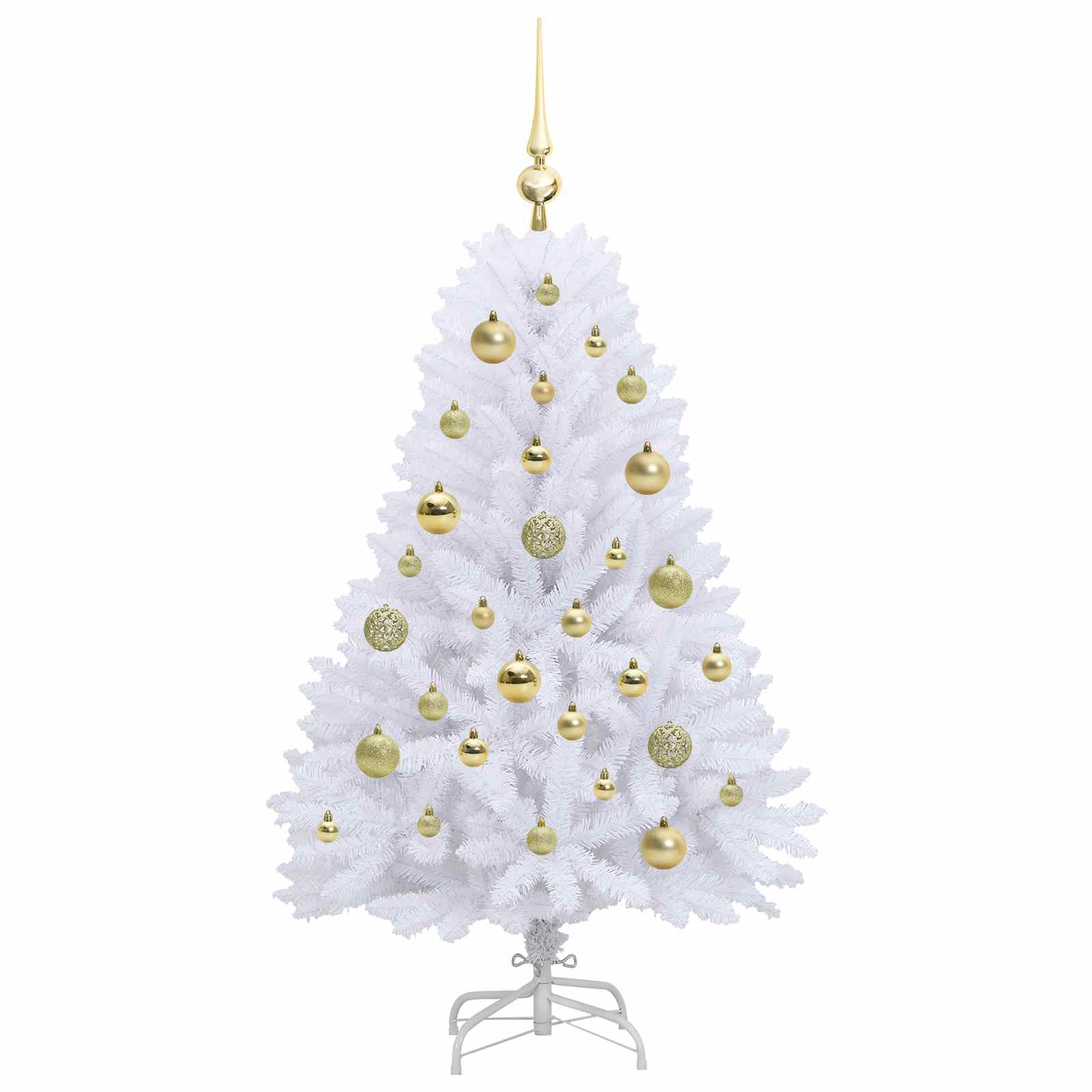 Albero di Natale Artificiale con Rami Pieghevoli Bianco 120 cm