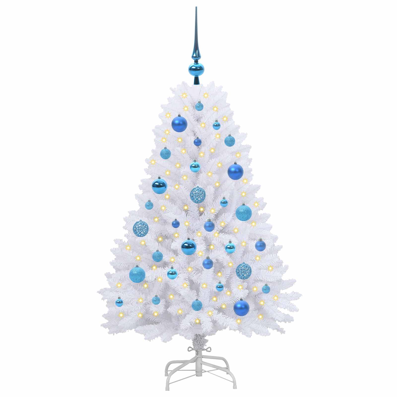 Albero di Natale Artificiale con Rami Pieghevoli Bianco 120 cm