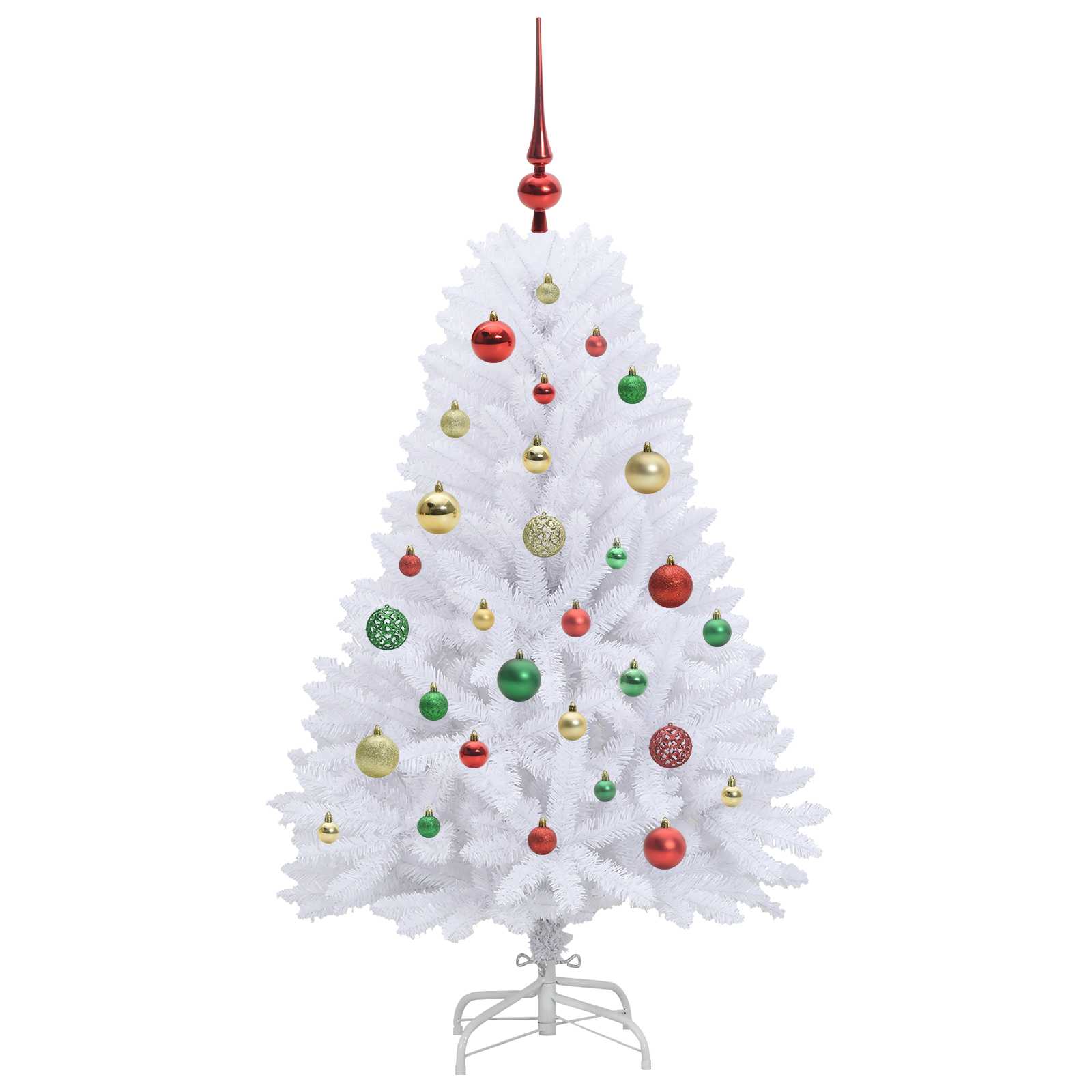 Albero di Natale Artificiale con Rami Pieghevoli Bianco 120 cm
