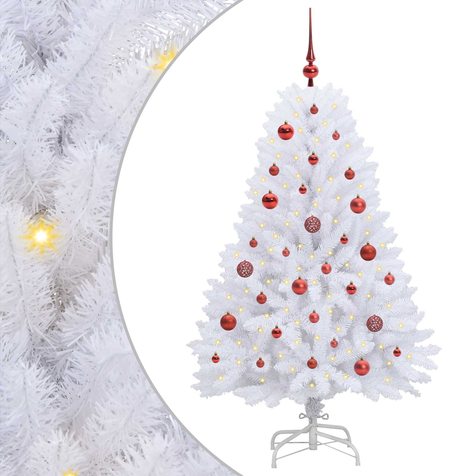 Albero di Natale Artificiale con Rami Pieghevoli Bianco 150 cm