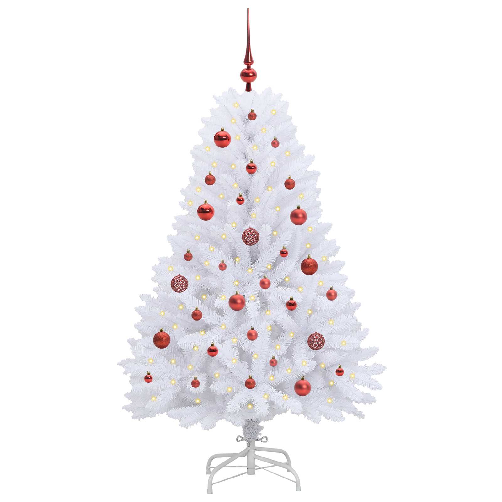Albero di Natale Artificiale con Rami Pieghevoli Bianco 150 cm