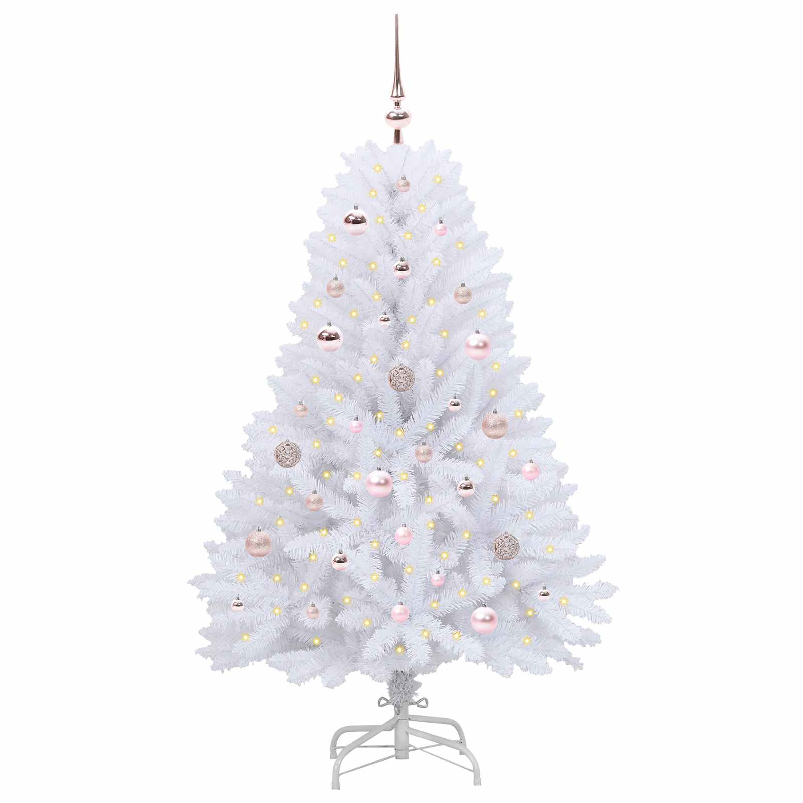 Albero di Natale Artificiale con Rami Pieghevoli Bianco 150 cm