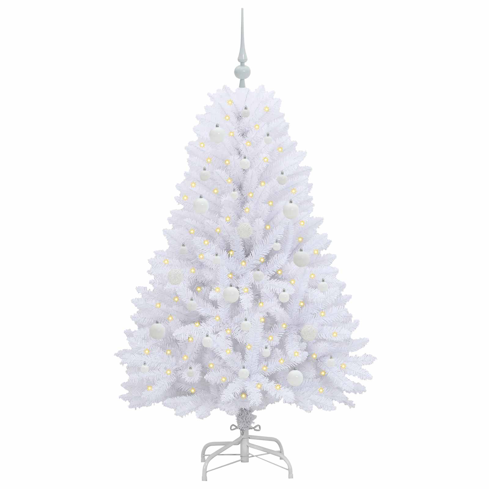 Albero di Natale Artificiale con Rami Pieghevoli Bianco 150 cm