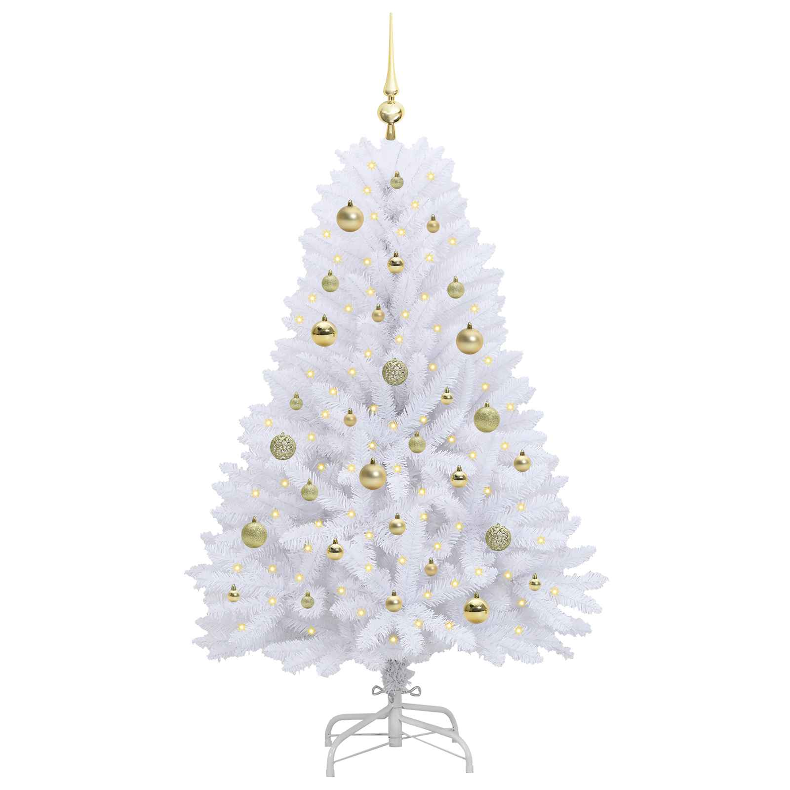 Albero di Natale Artificiale con Rami Pieghevoli Bianco 150 cm