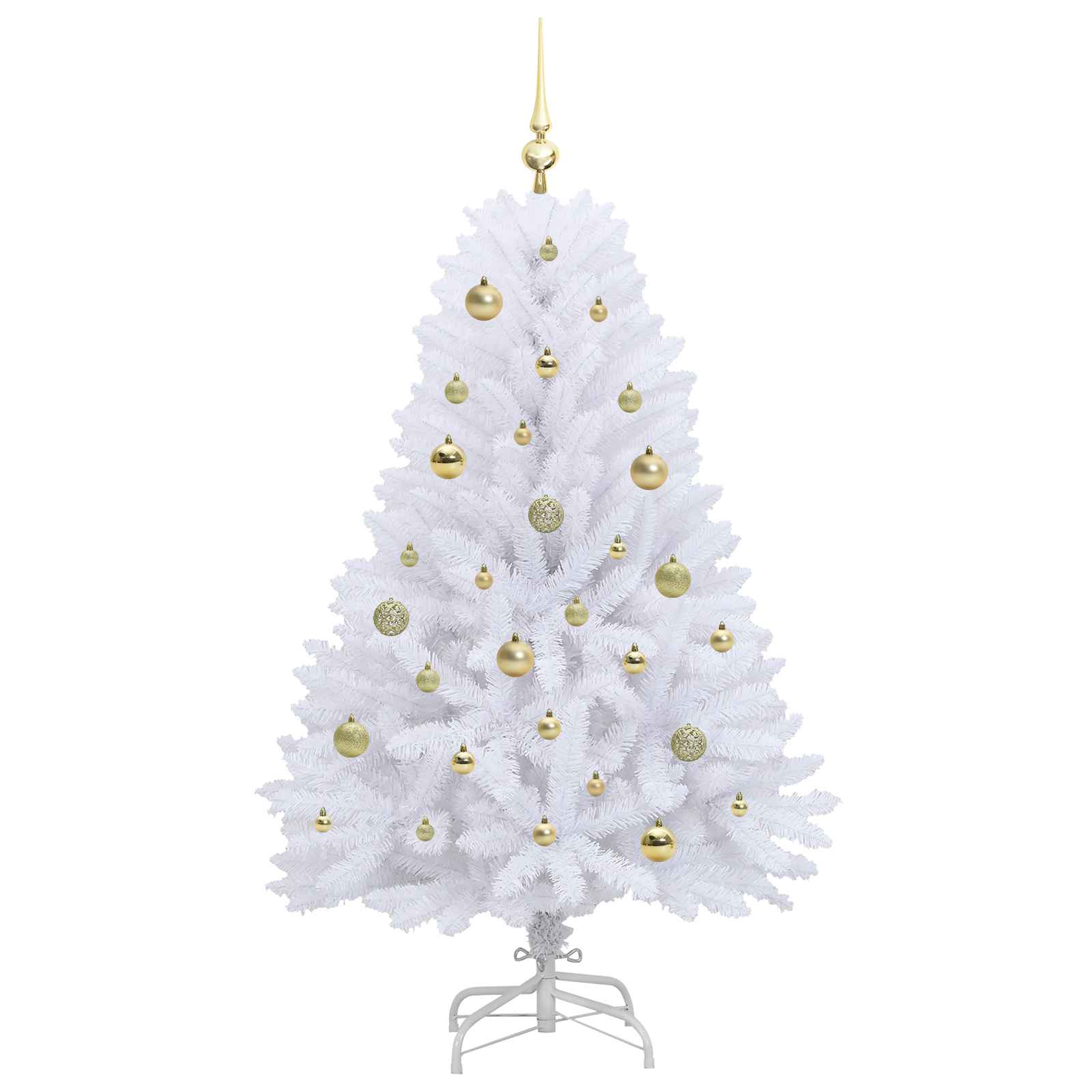 Albero di Natale Artificiale con Rami Pieghevoli Bianco 150 cm