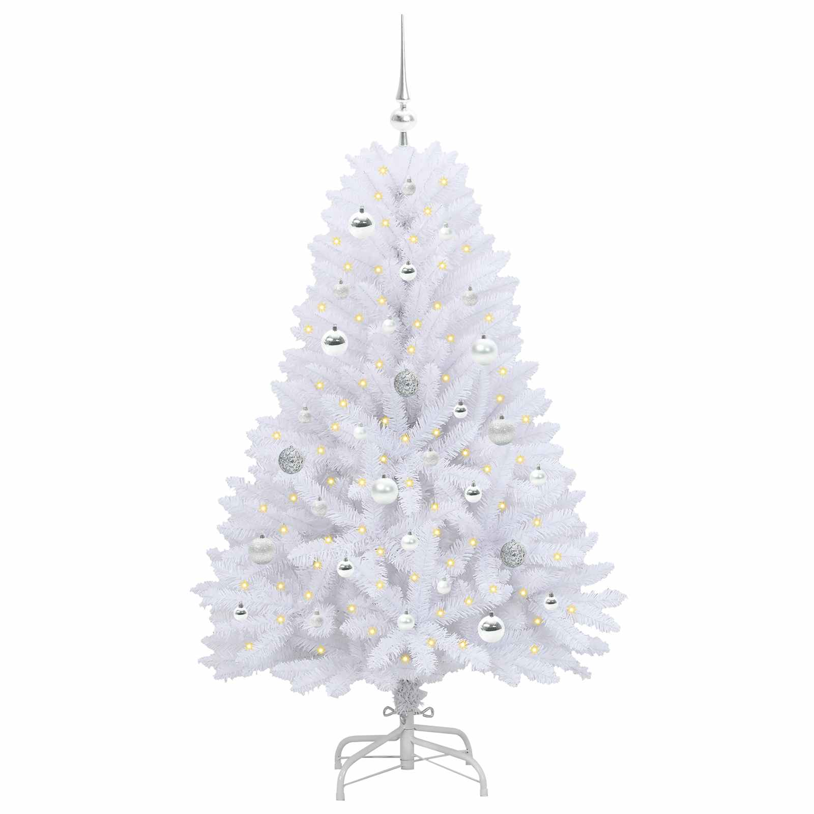 Albero di Natale Artificiale con Rami Pieghevoli Bianco 150 cm