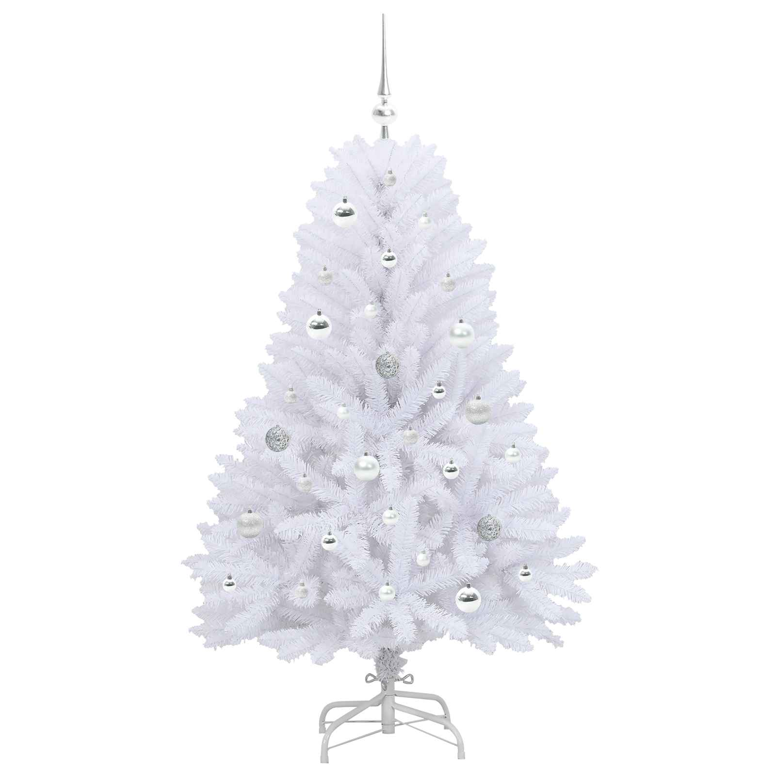 Albero di Natale Artificiale con Rami Pieghevoli Bianco 150 cm