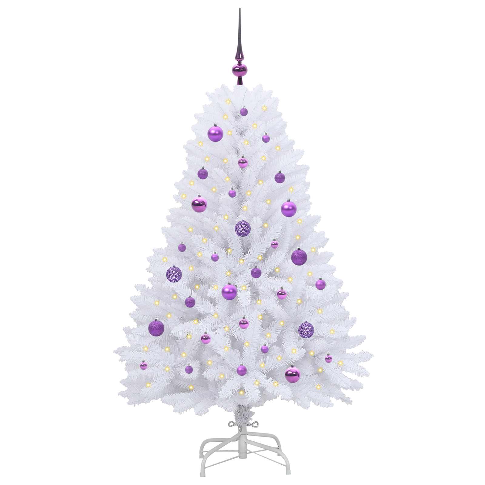 Albero di Natale Artificiale con Rami Pieghevoli Bianco 150 cm