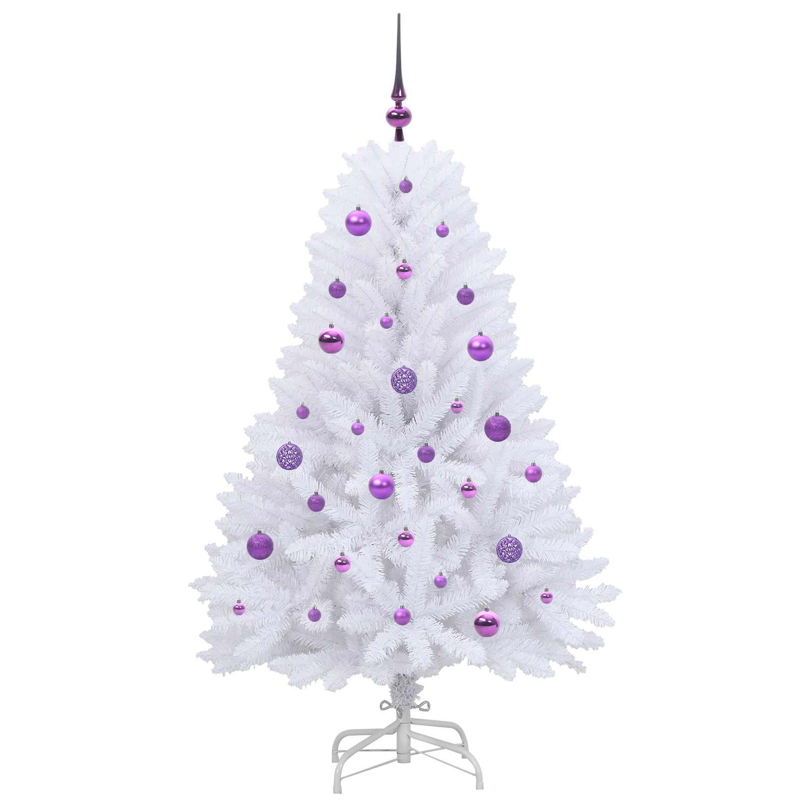 Albero di Natale Artificiale con Rami Pieghevoli Bianco 150 cm