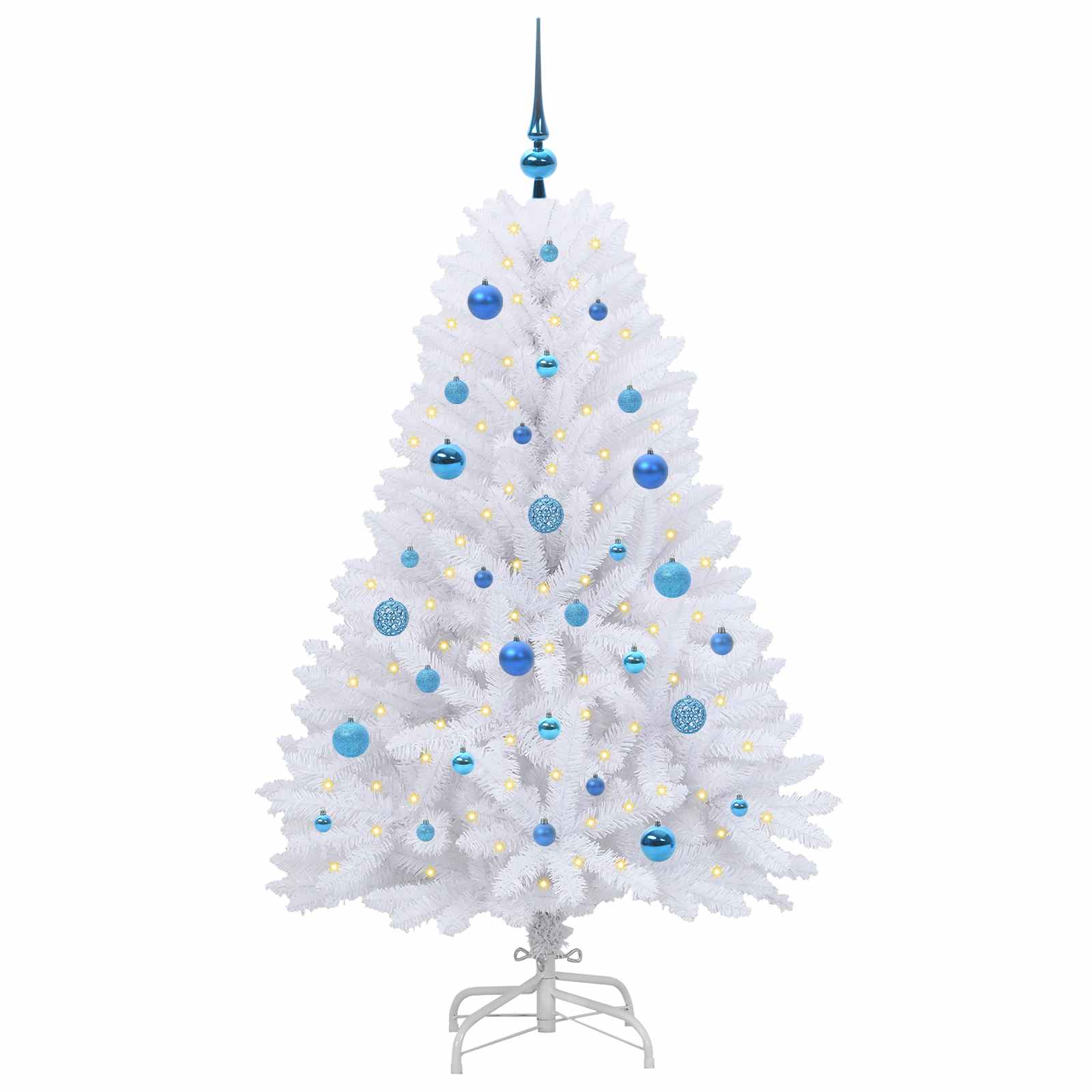 Albero di Natale Artificiale con Rami Pieghevoli Bianco 150 cm