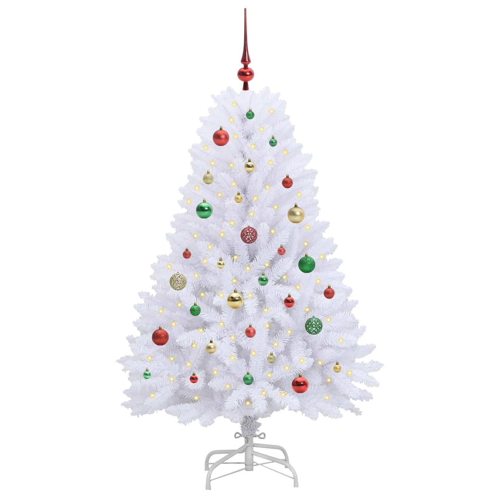 Albero di Natale Artificiale con Rami Pieghevoli Bianco 150 cm