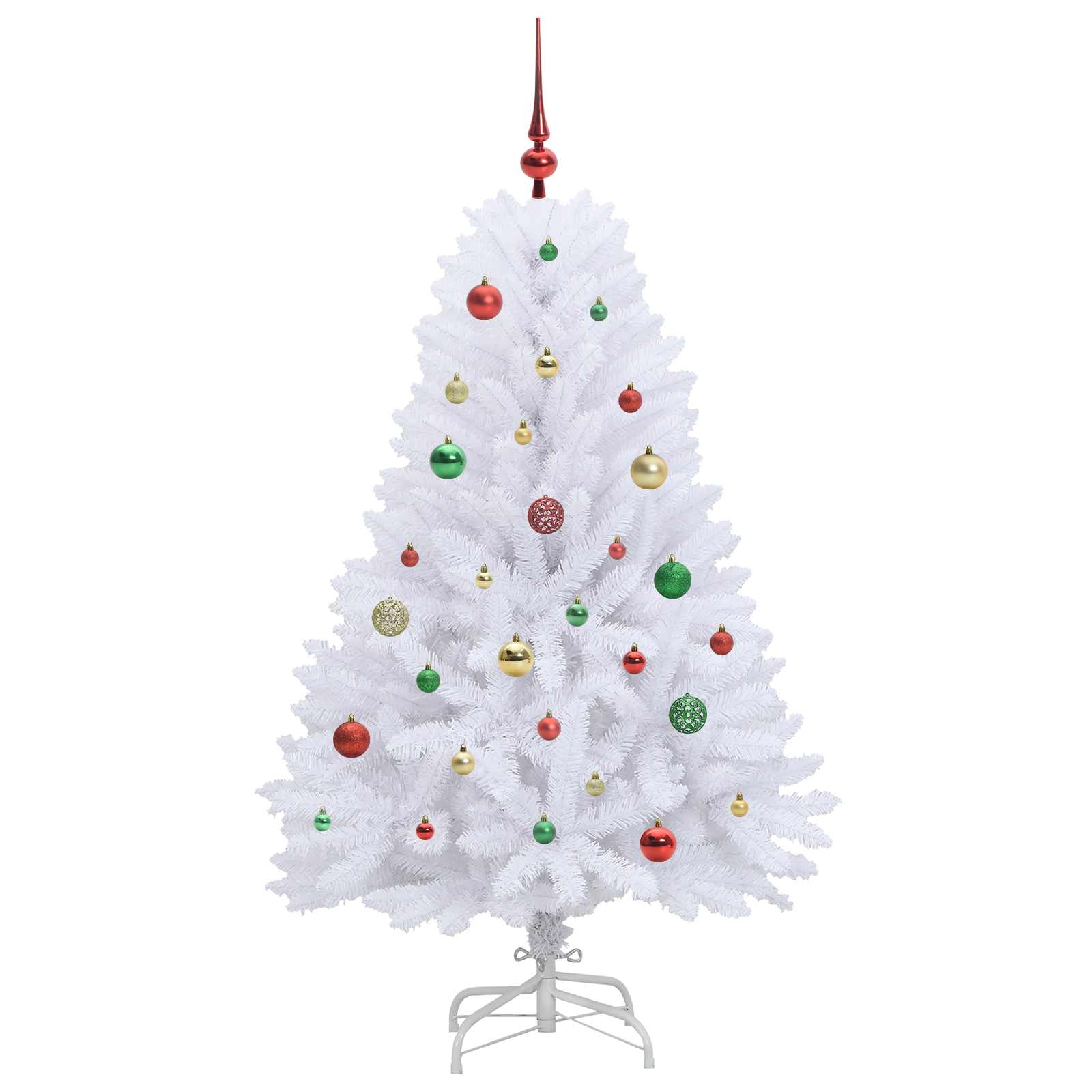 Albero di Natale Artificiale con Rami Pieghevoli Bianco 150 cm
