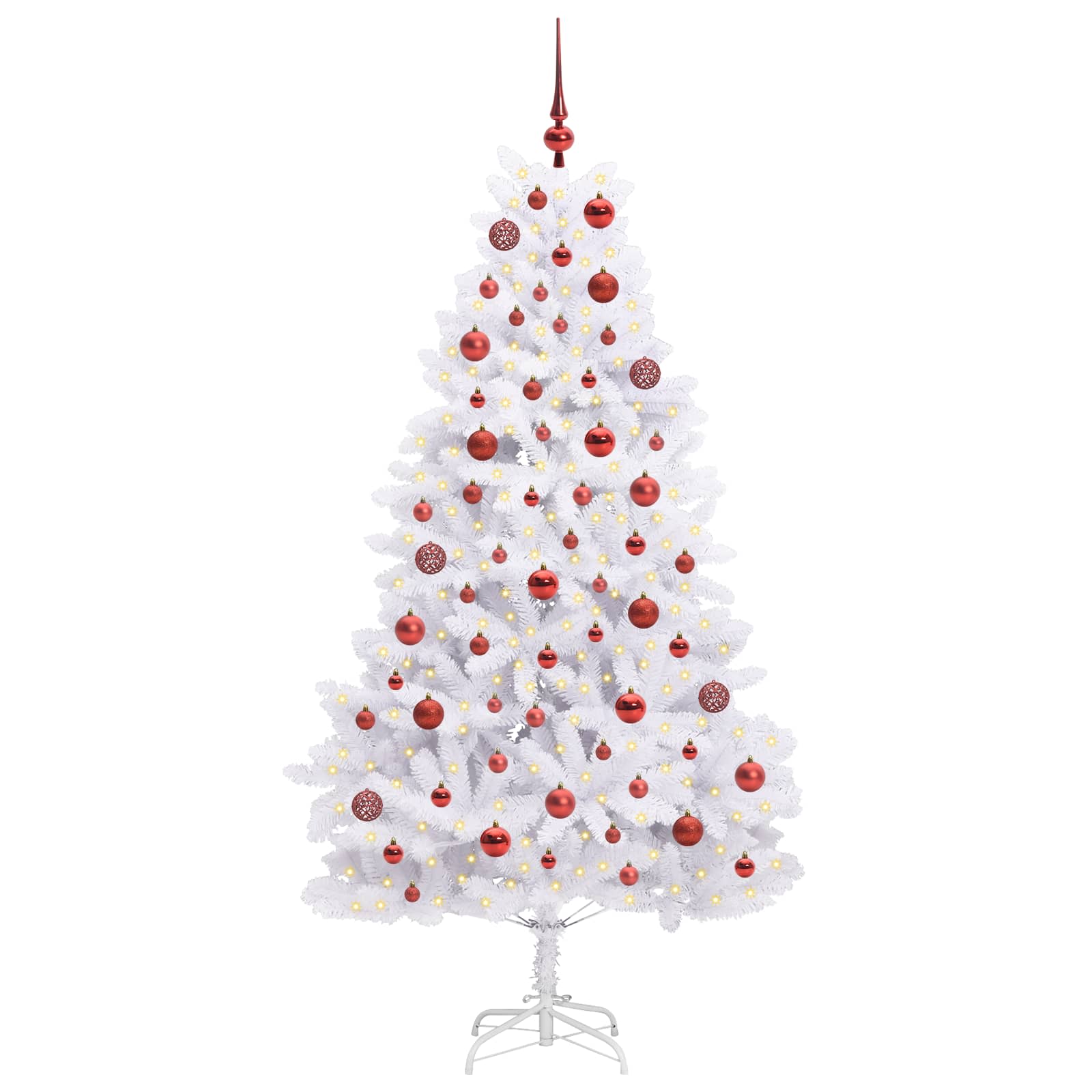Albero di Natale Artificiale con Rami Pieghevoli Bianco 180 cm