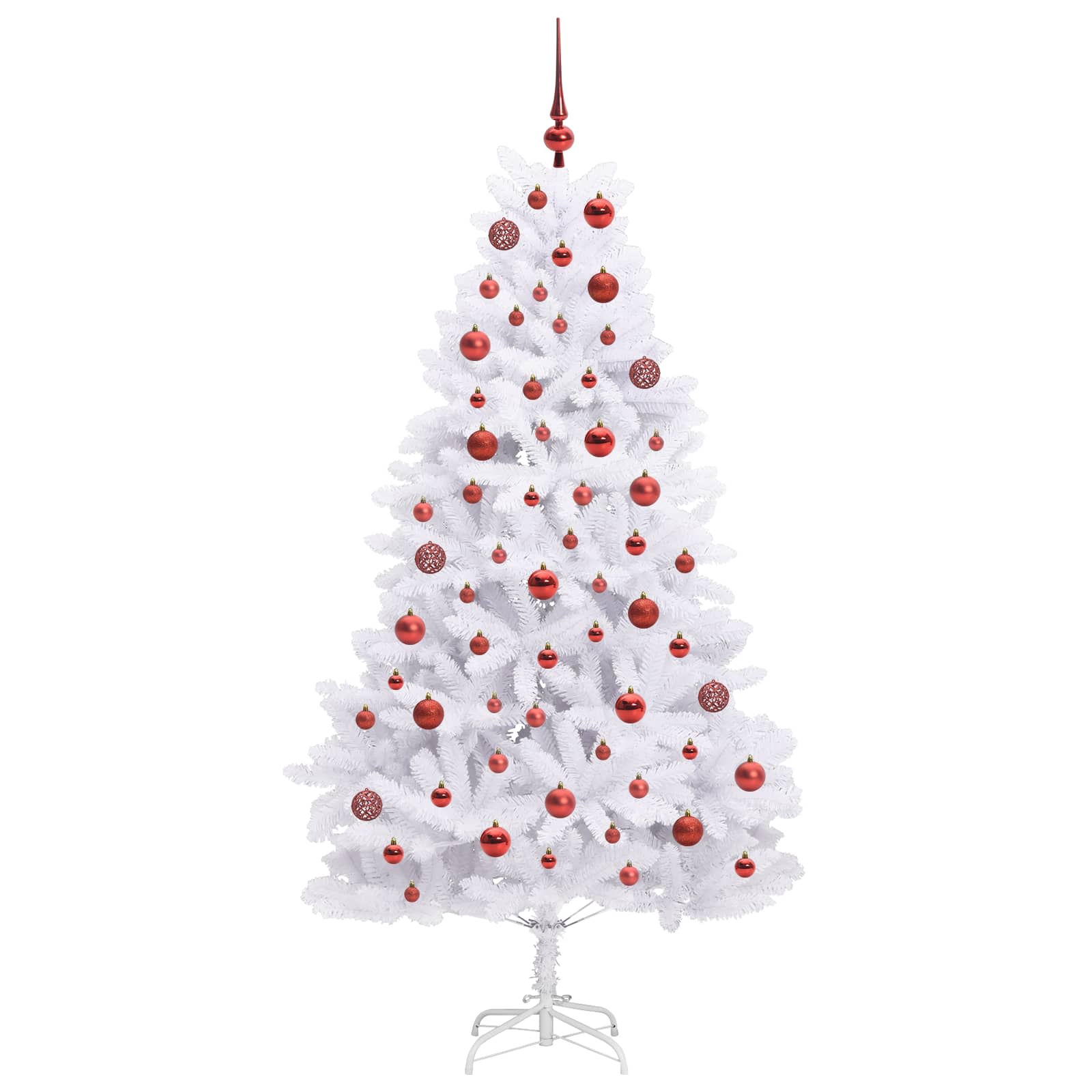 Albero di Natale Artificiale con Rami Pieghevoli Bianco 180 cm