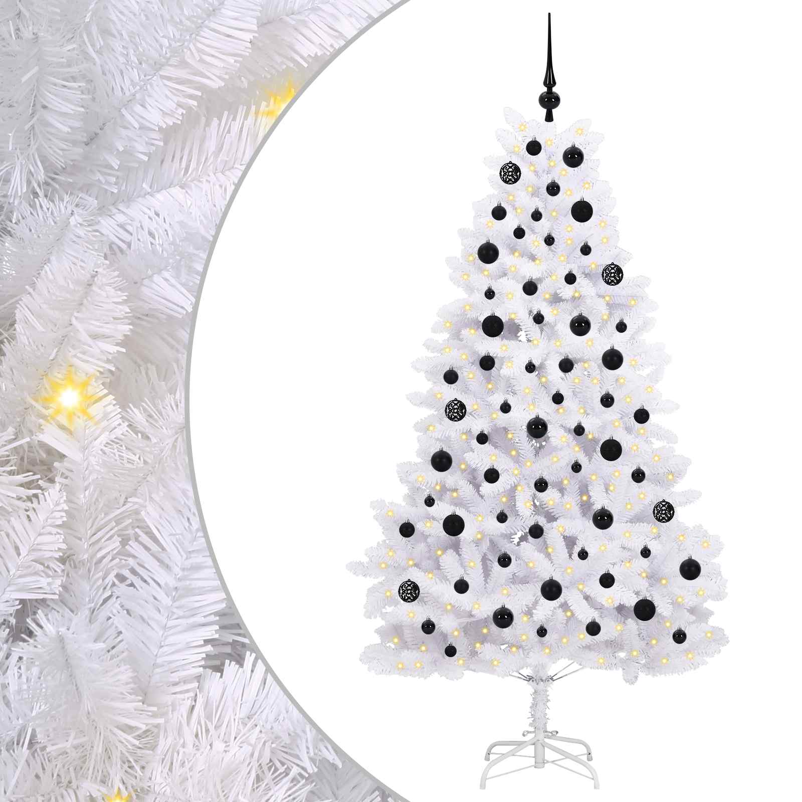Albero di Natale Artificiale con Rami Pieghevoli Bianco 180 cm