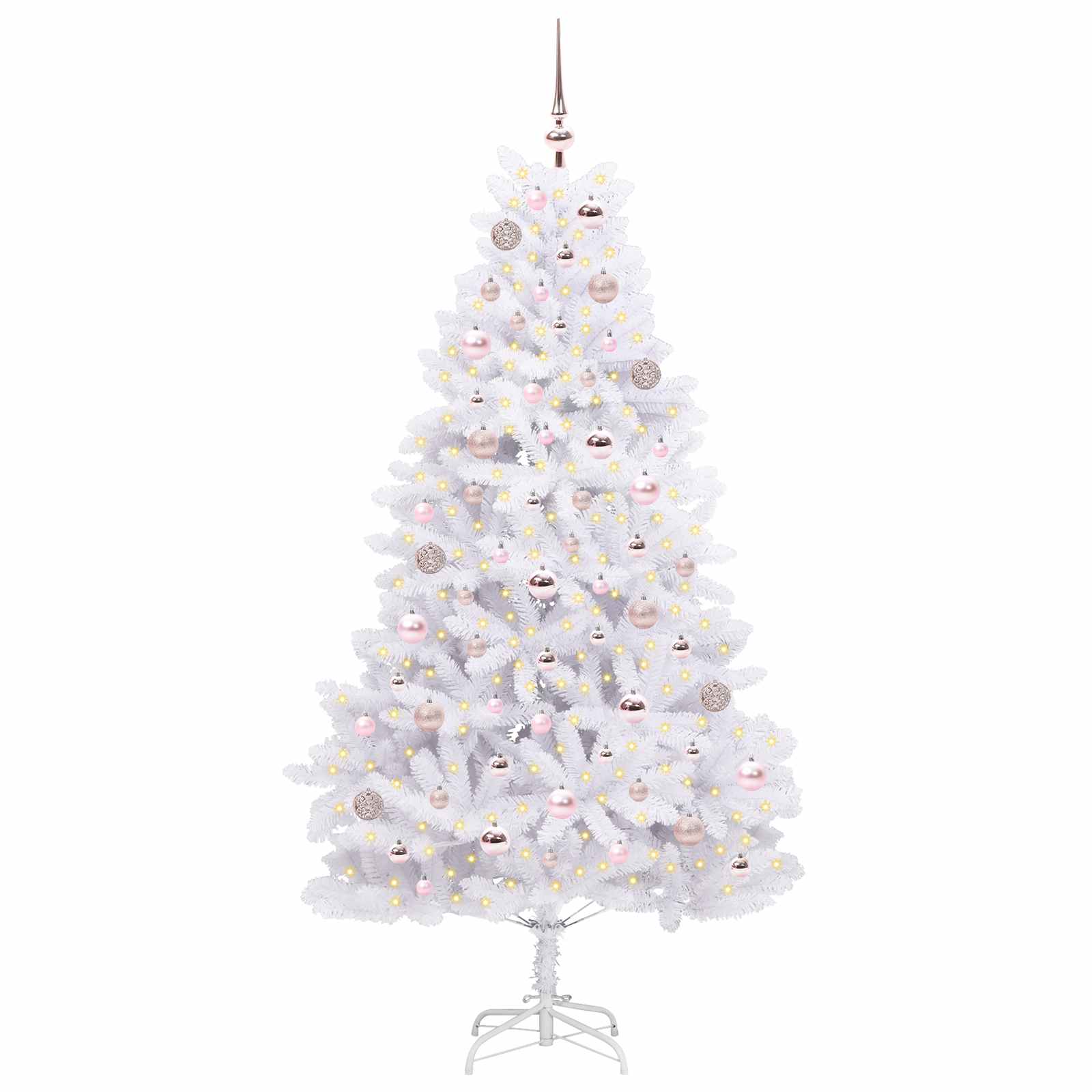 Albero di Natale Artificiale con Rami Pieghevoli Bianco 180 cm