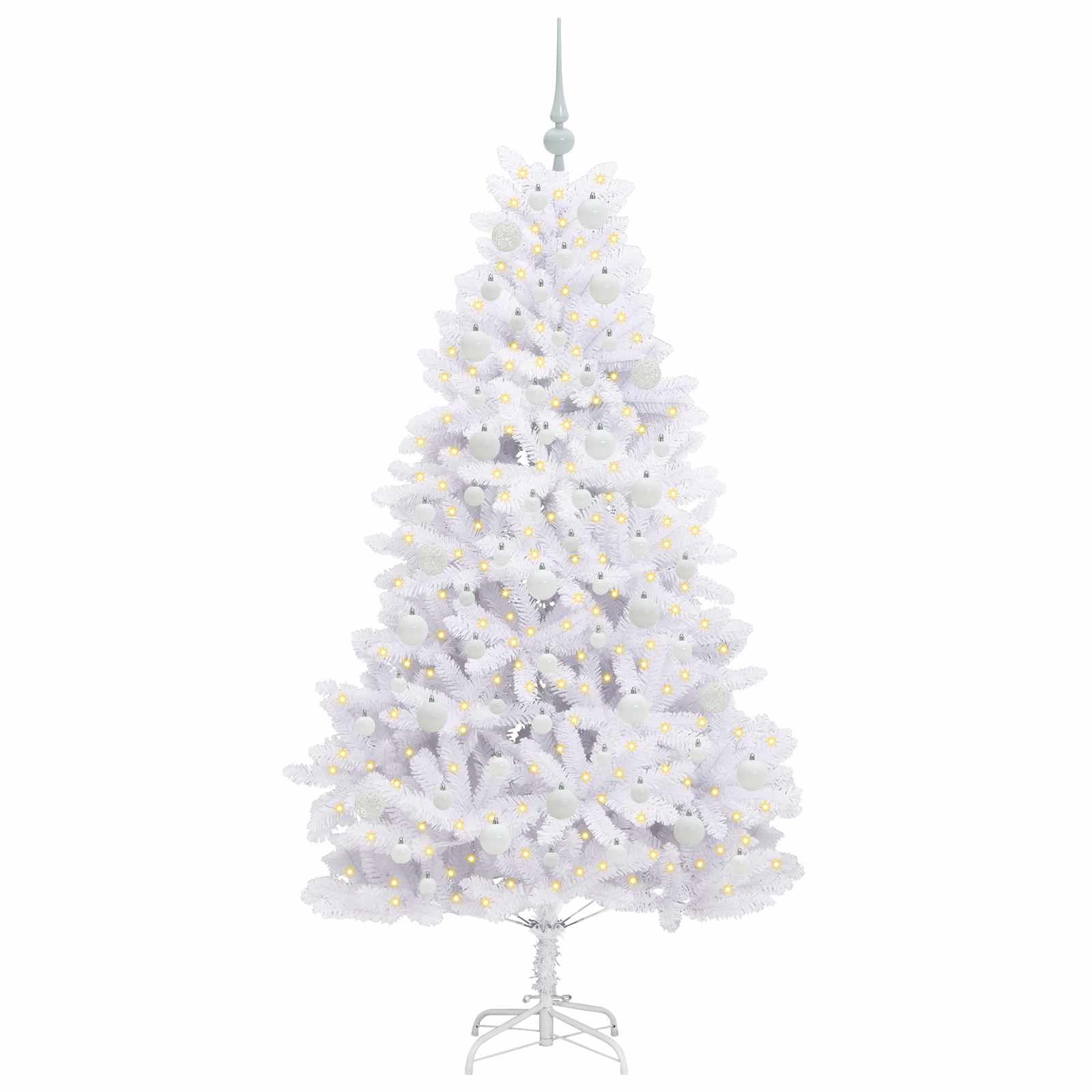 Albero di Natale Artificiale con Rami Pieghevoli Bianco 180 cm