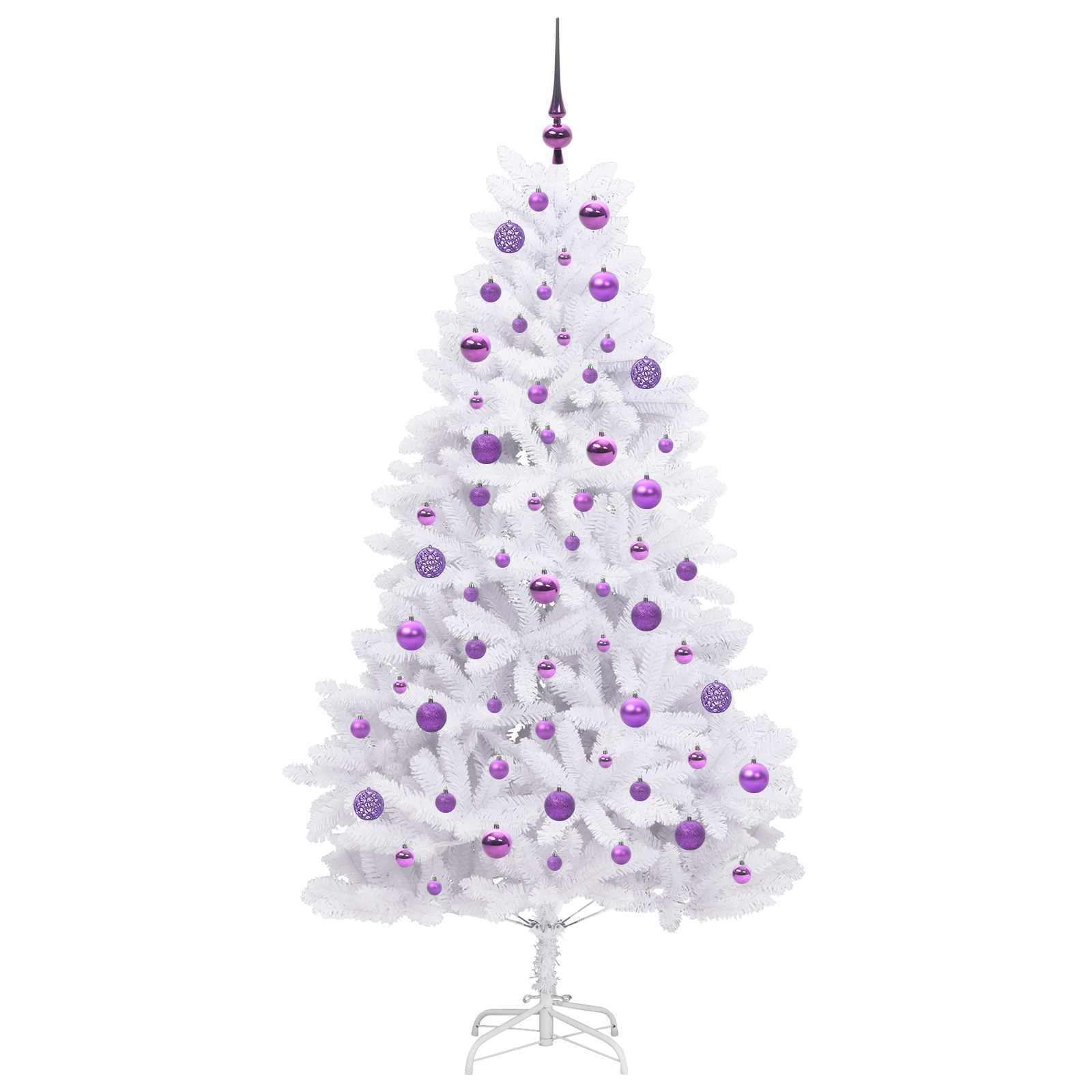 Albero di Natale Artificiale con Rami Pieghevoli Bianco 180 cm