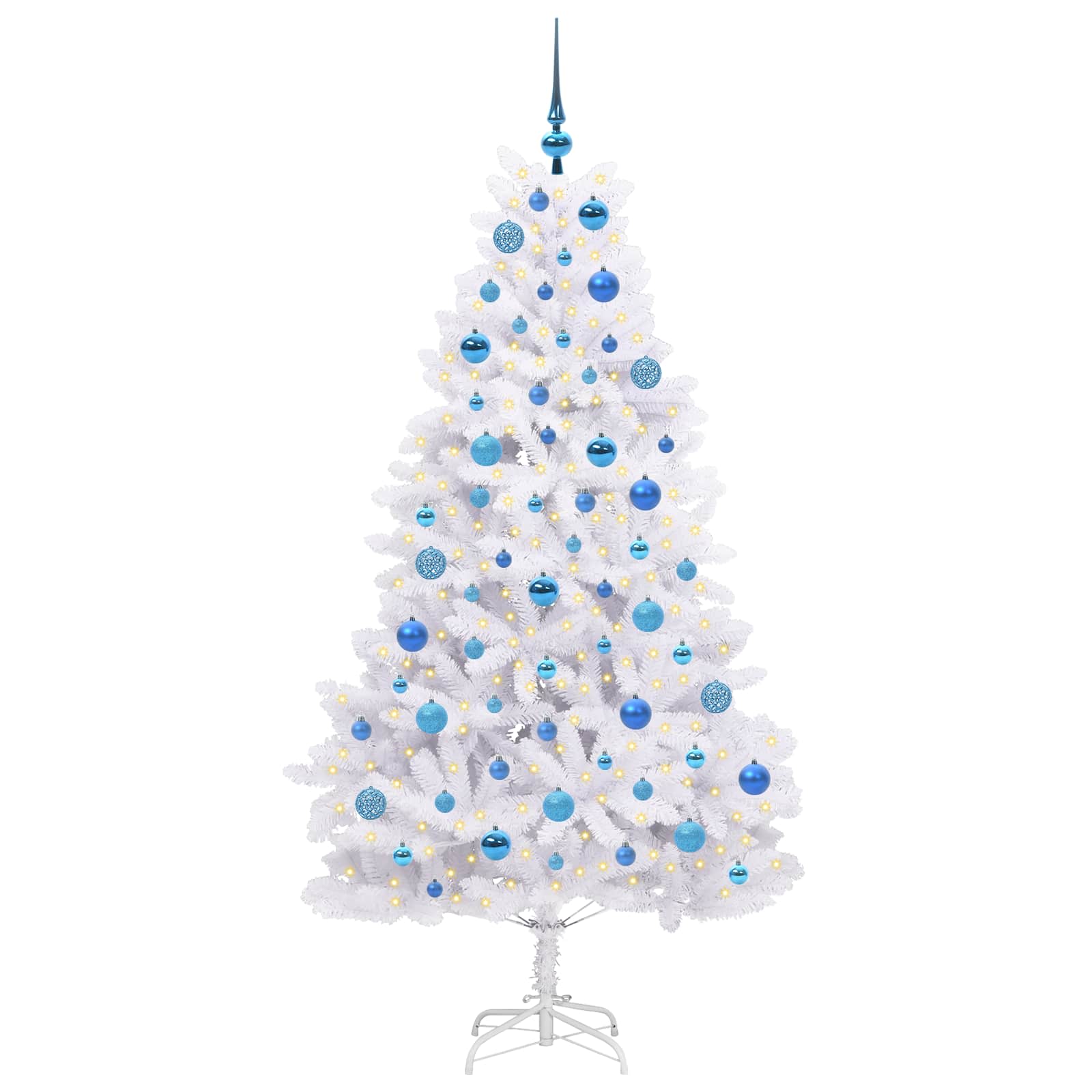 Albero di Natale Artificiale con Rami Pieghevoli Bianco 180 cm