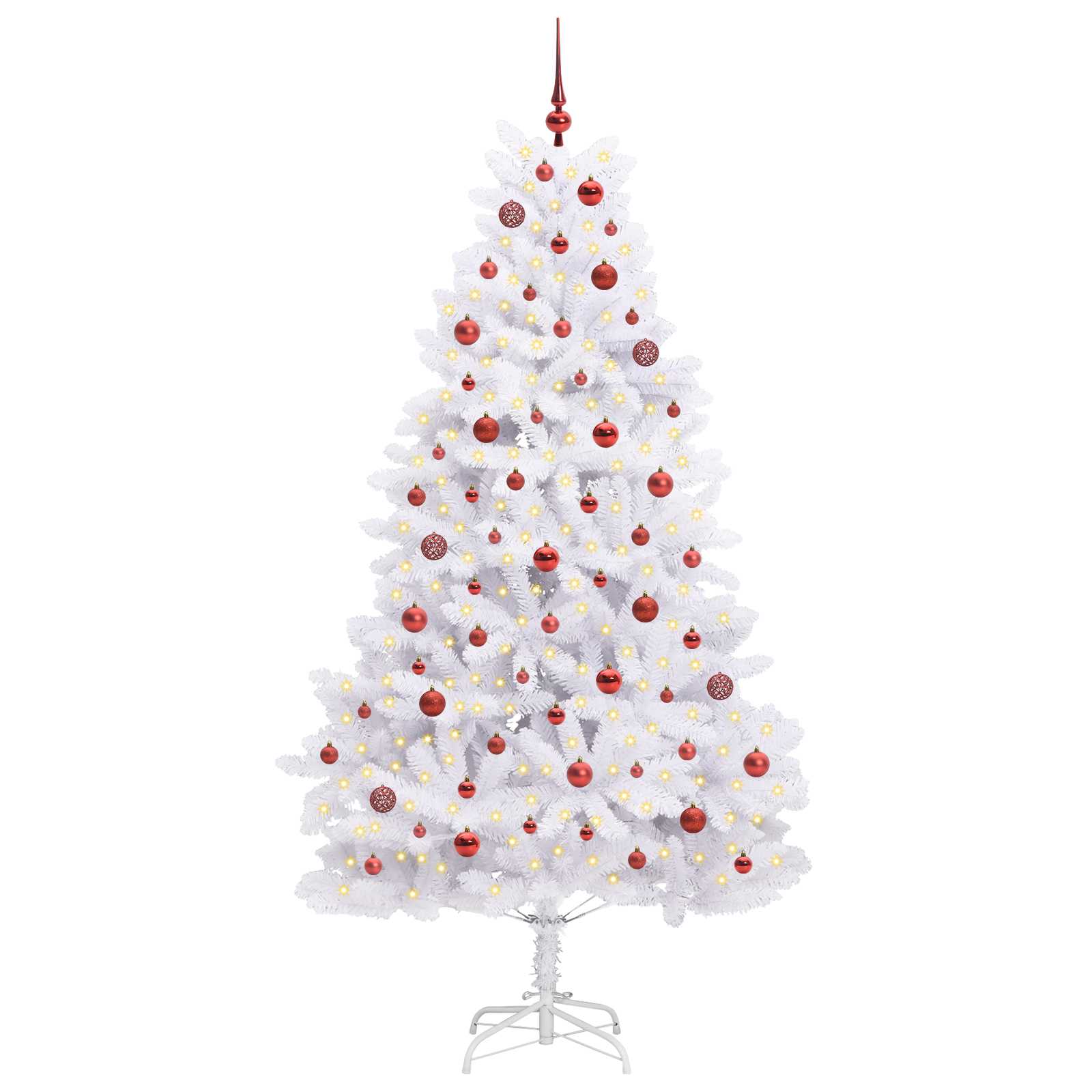 Albero di Natale Artificiale con Rami Pieghevoli Bianco 210 cm