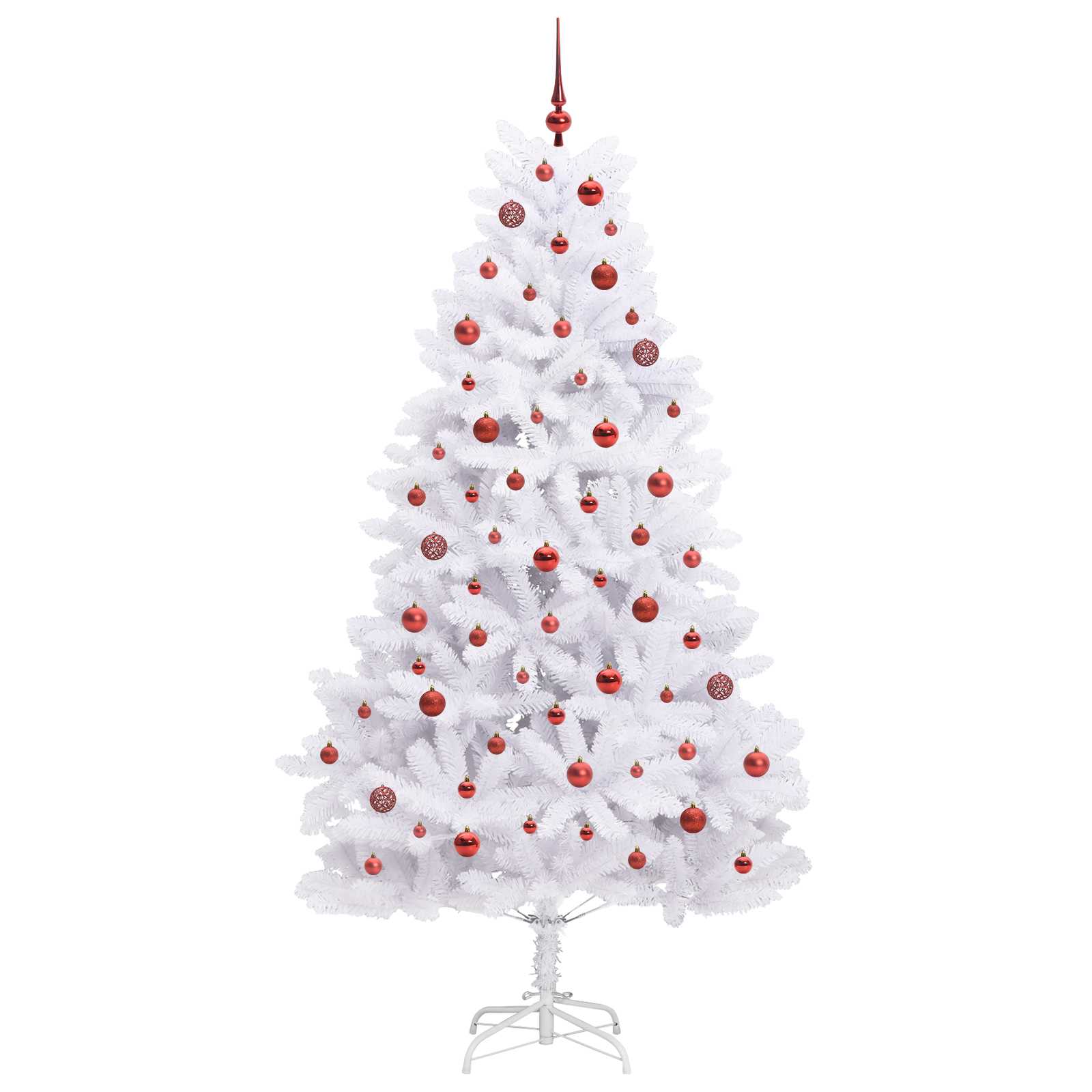 Albero di Natale Artificiale con Rami Pieghevoli Bianco 210 cm