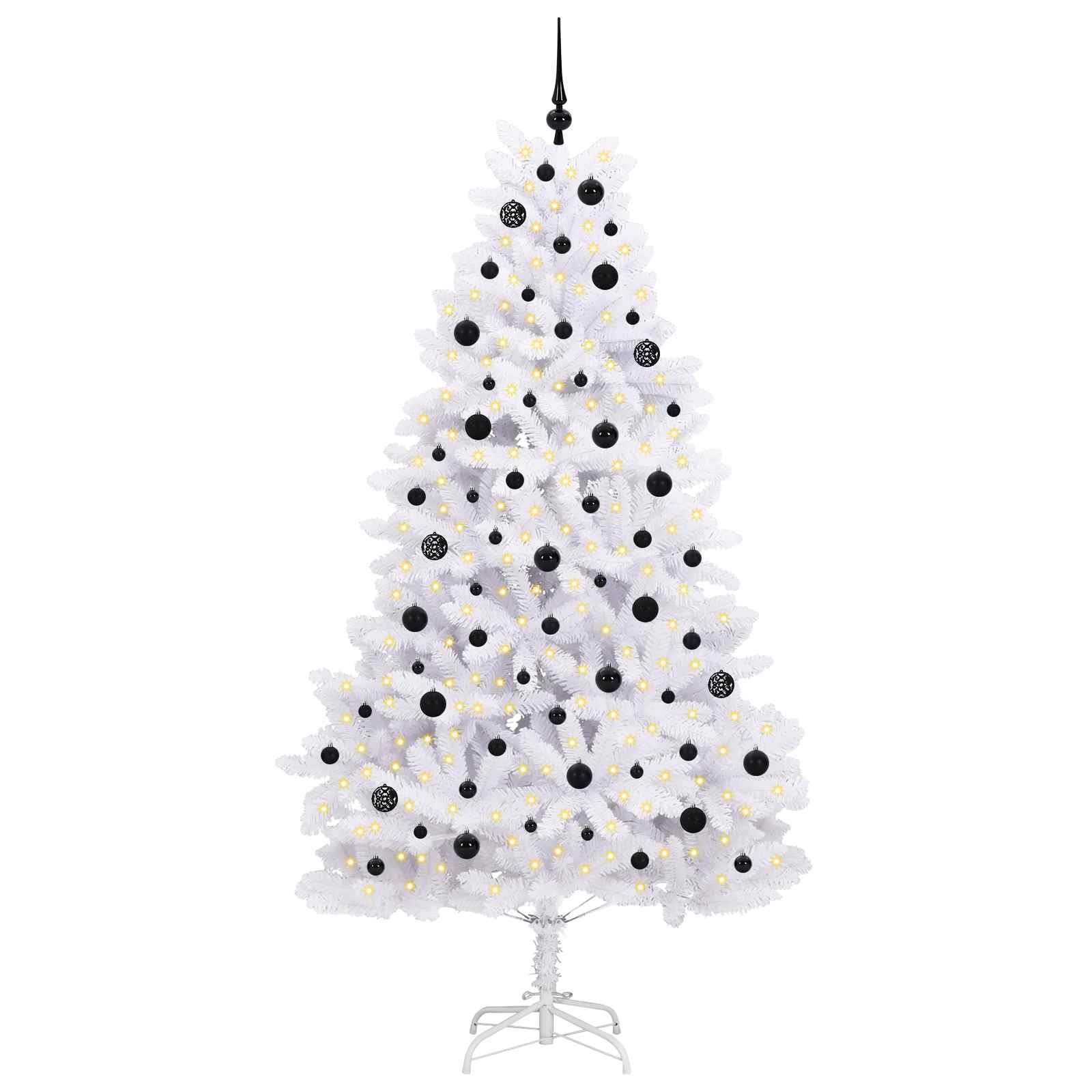 Albero di Natale Artificiale con Rami Pieghevoli Bianco 210 cm