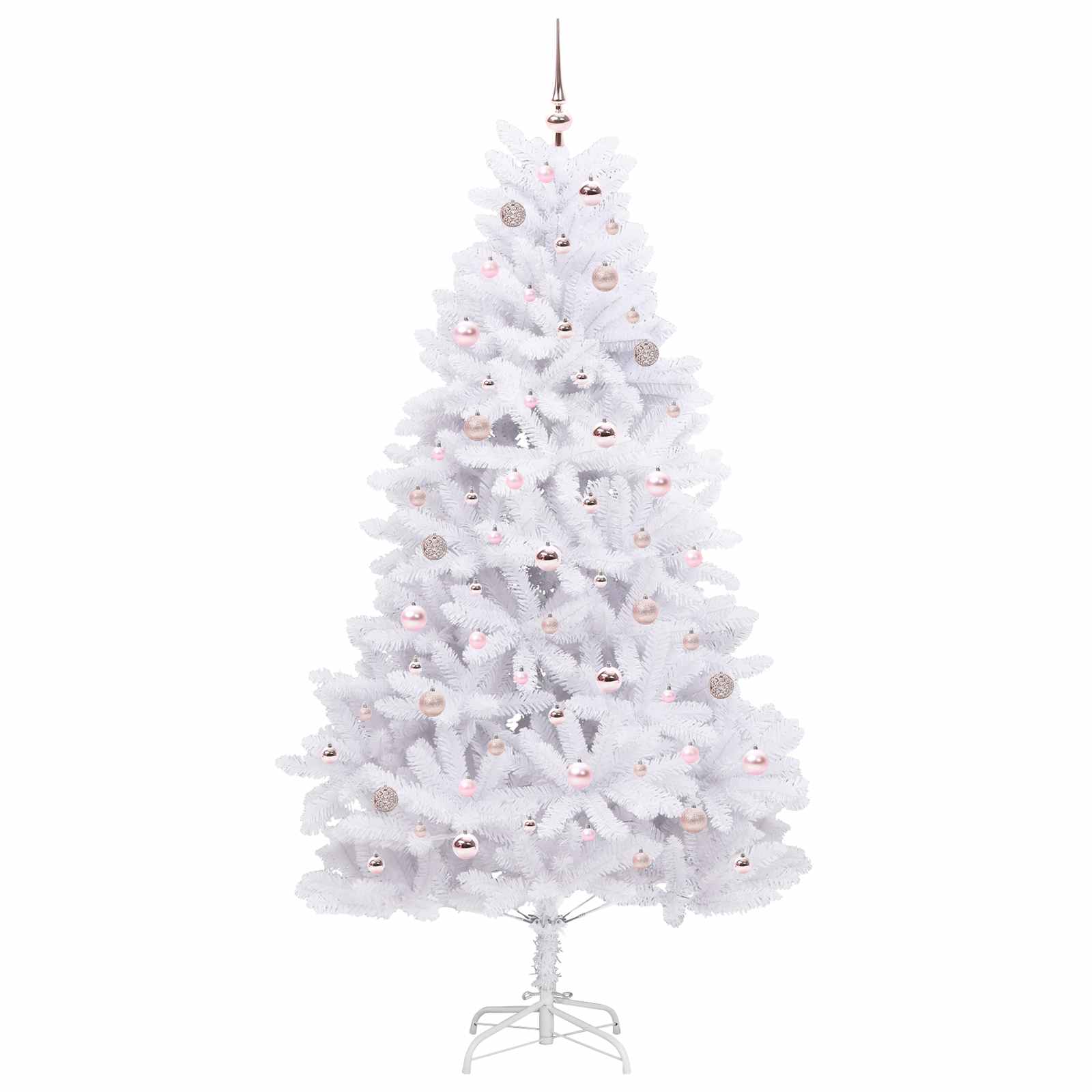 Albero di Natale Artificiale con Rami Pieghevoli Bianco 210 cm