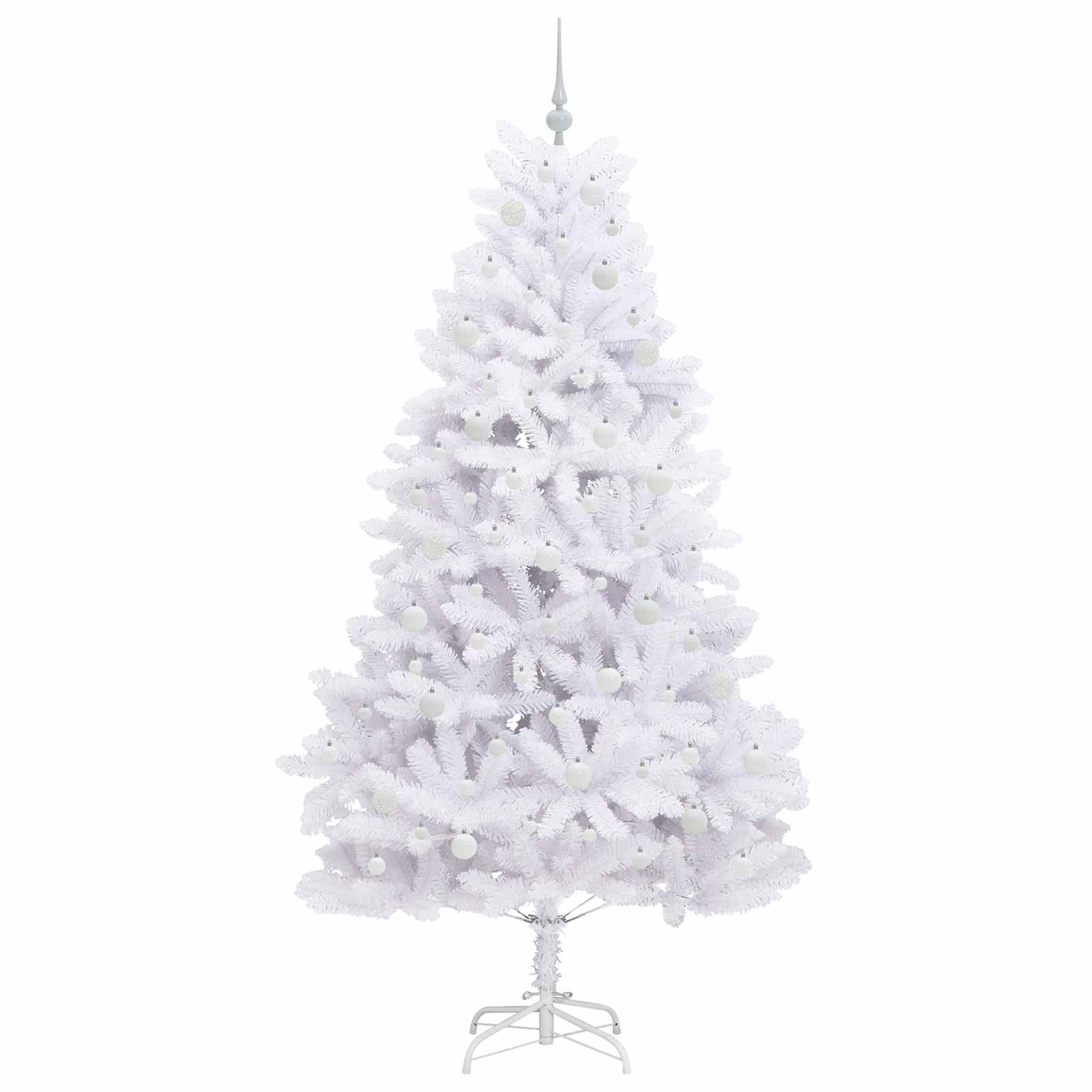 Albero di Natale Artificiale con Rami Pieghevoli Bianco 210 cm