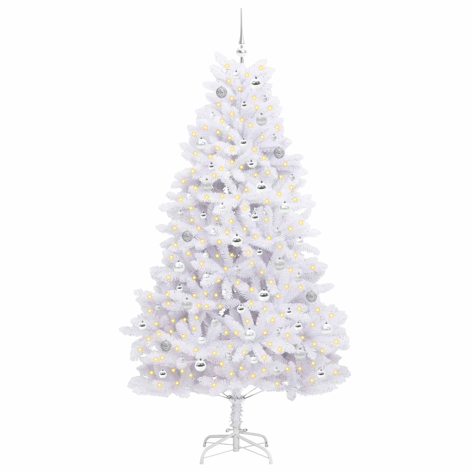 Albero di Natale Artificiale con Rami Pieghevoli Bianco 210 cm