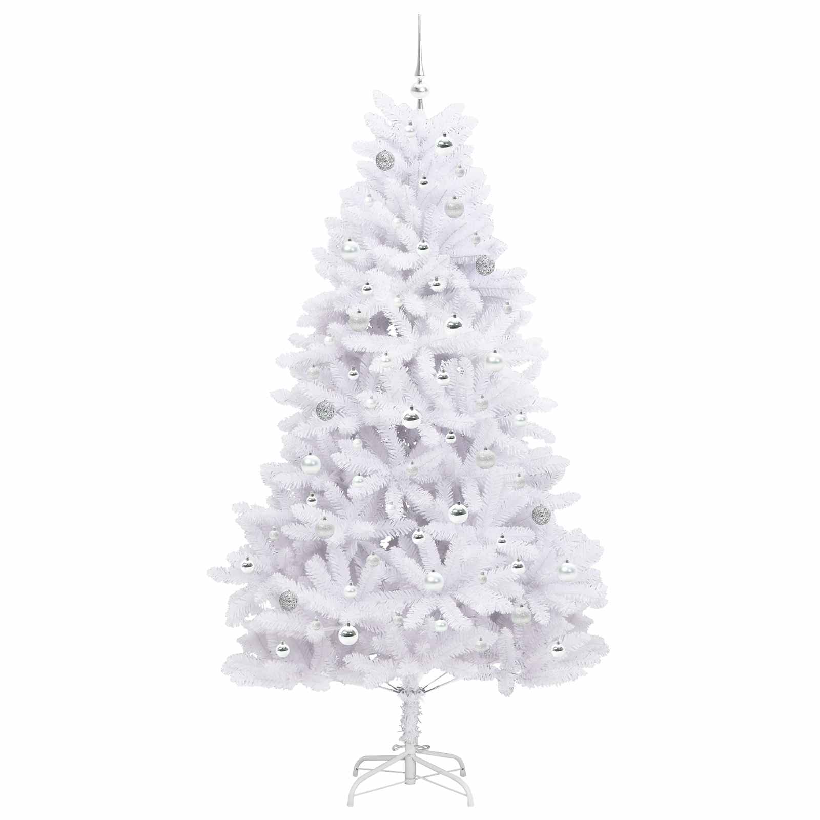 Albero di Natale Artificiale con Rami Pieghevoli Bianco 210 cm