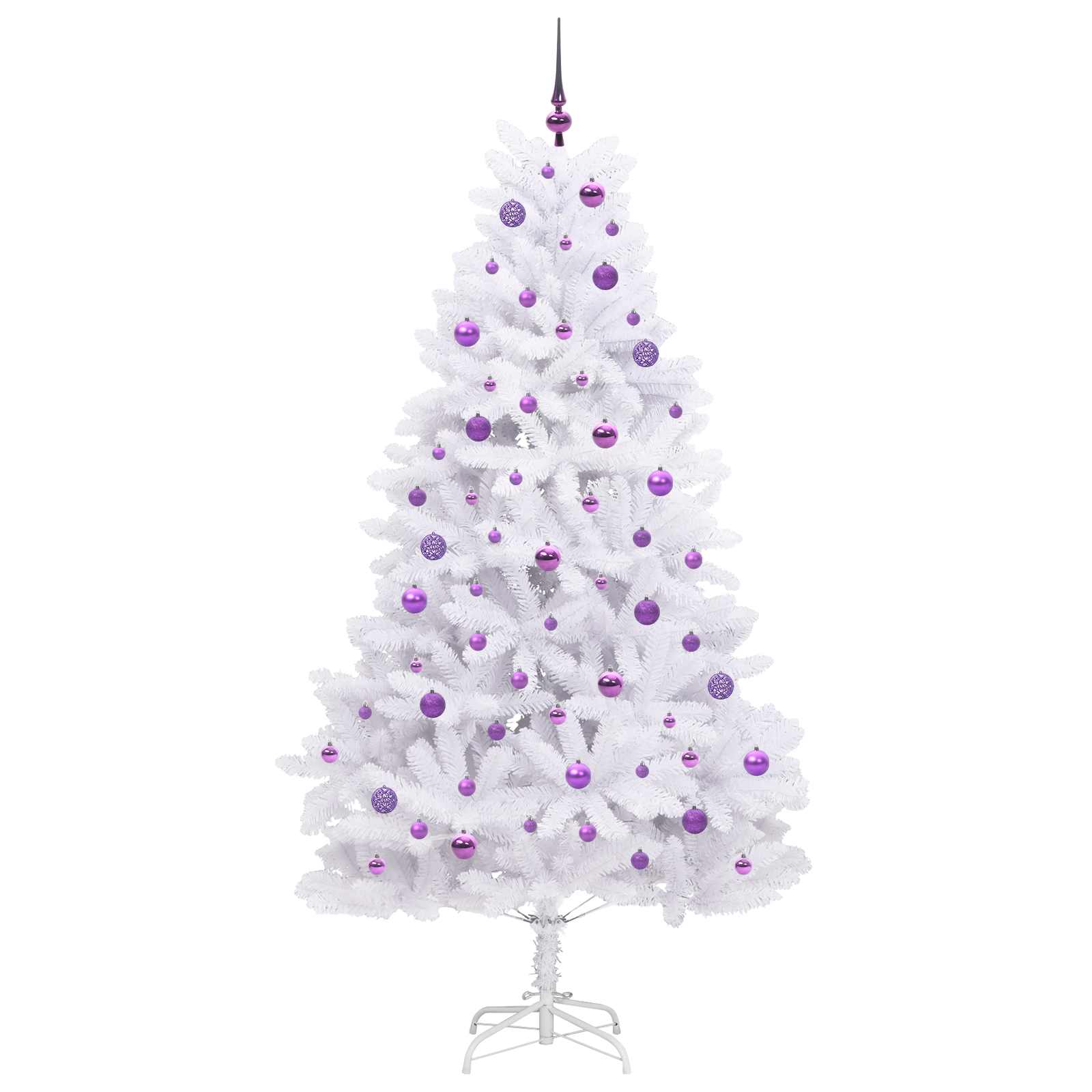 Albero di Natale Artificiale con Rami Pieghevoli Bianco 210 cm