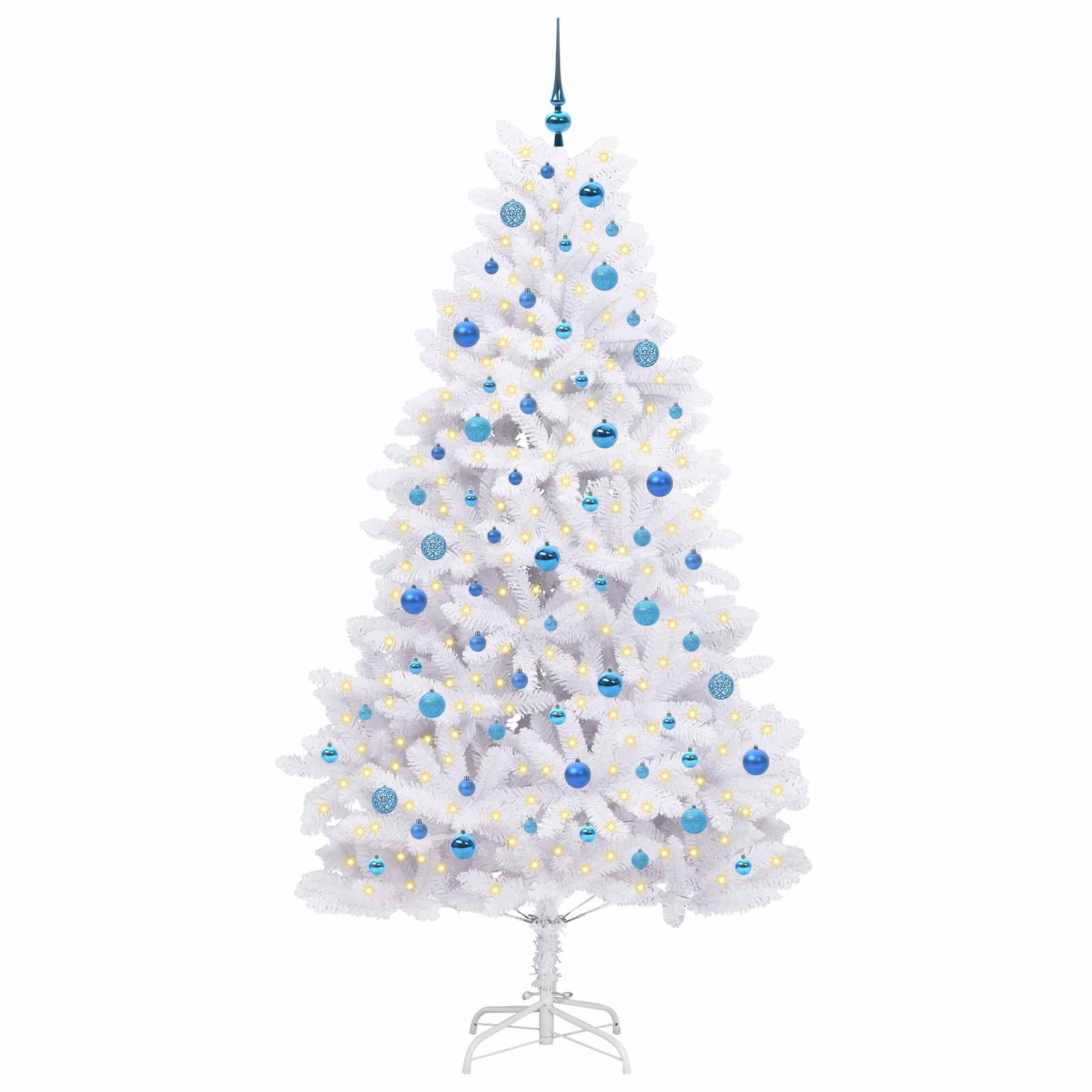 Albero di Natale Artificiale con Rami Pieghevoli Bianco 210 cm