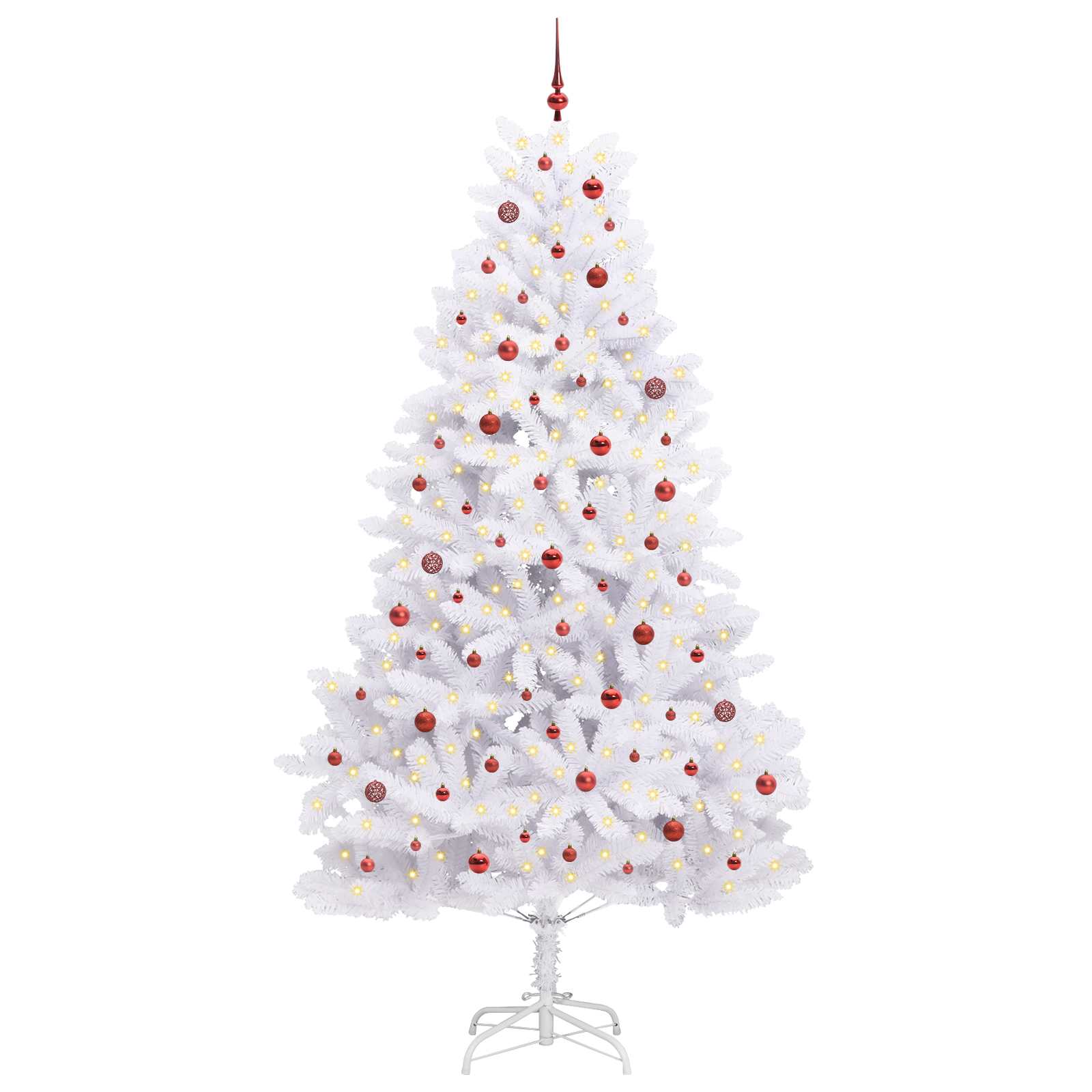 Albero di Natale Artificiale con Rami Pieghevoli Bianco 270 cm