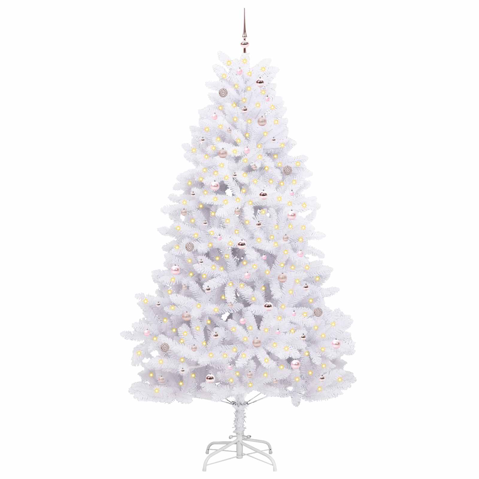 Albero di Natale Artificiale con Rami Pieghevoli Bianco 270 cm