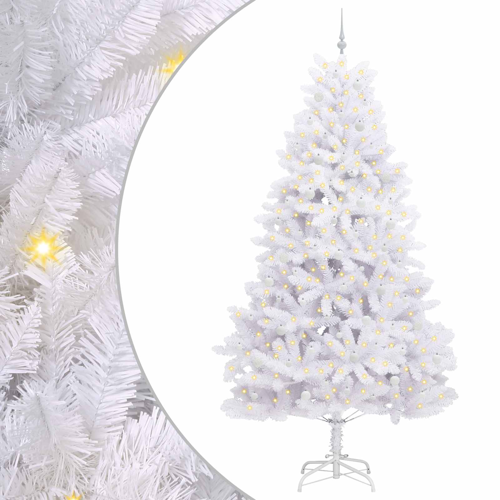 Albero di Natale Artificiale con Rami Pieghevoli Bianco 270 cm
