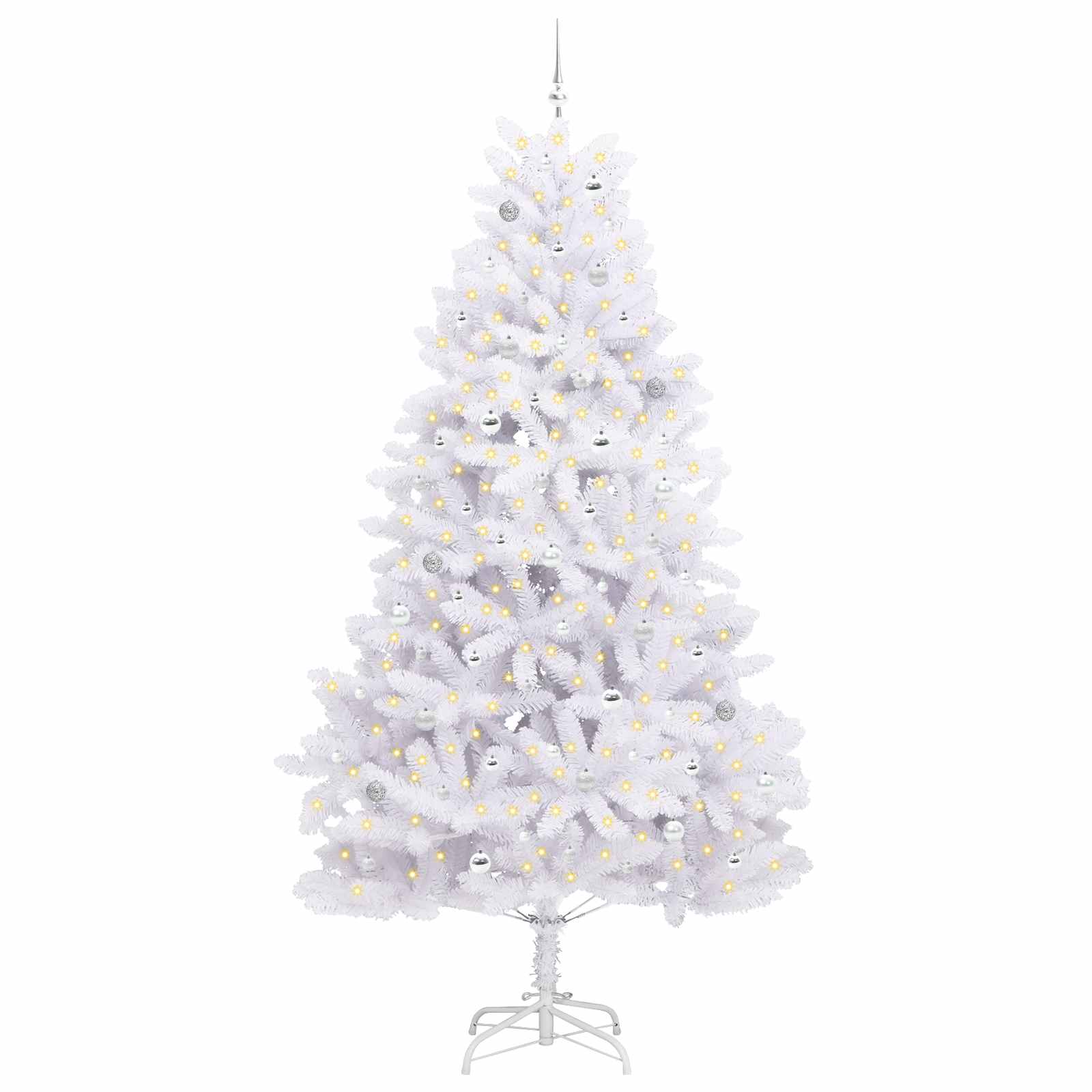 Albero di Natale Artificiale con Rami Pieghevoli Bianco 270 cm