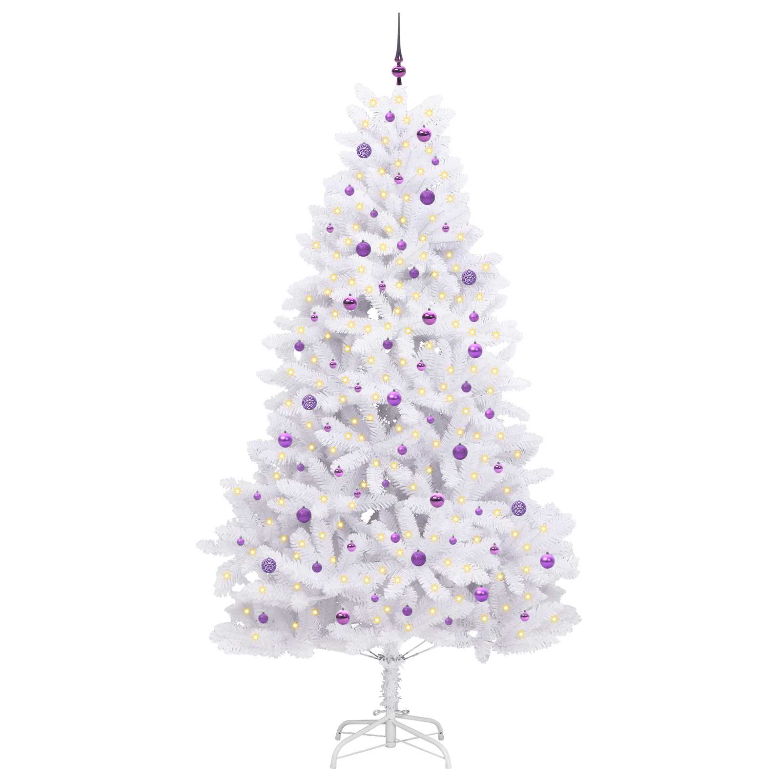 Albero di Natale Artificiale con Rami Pieghevoli Bianco 270 cm