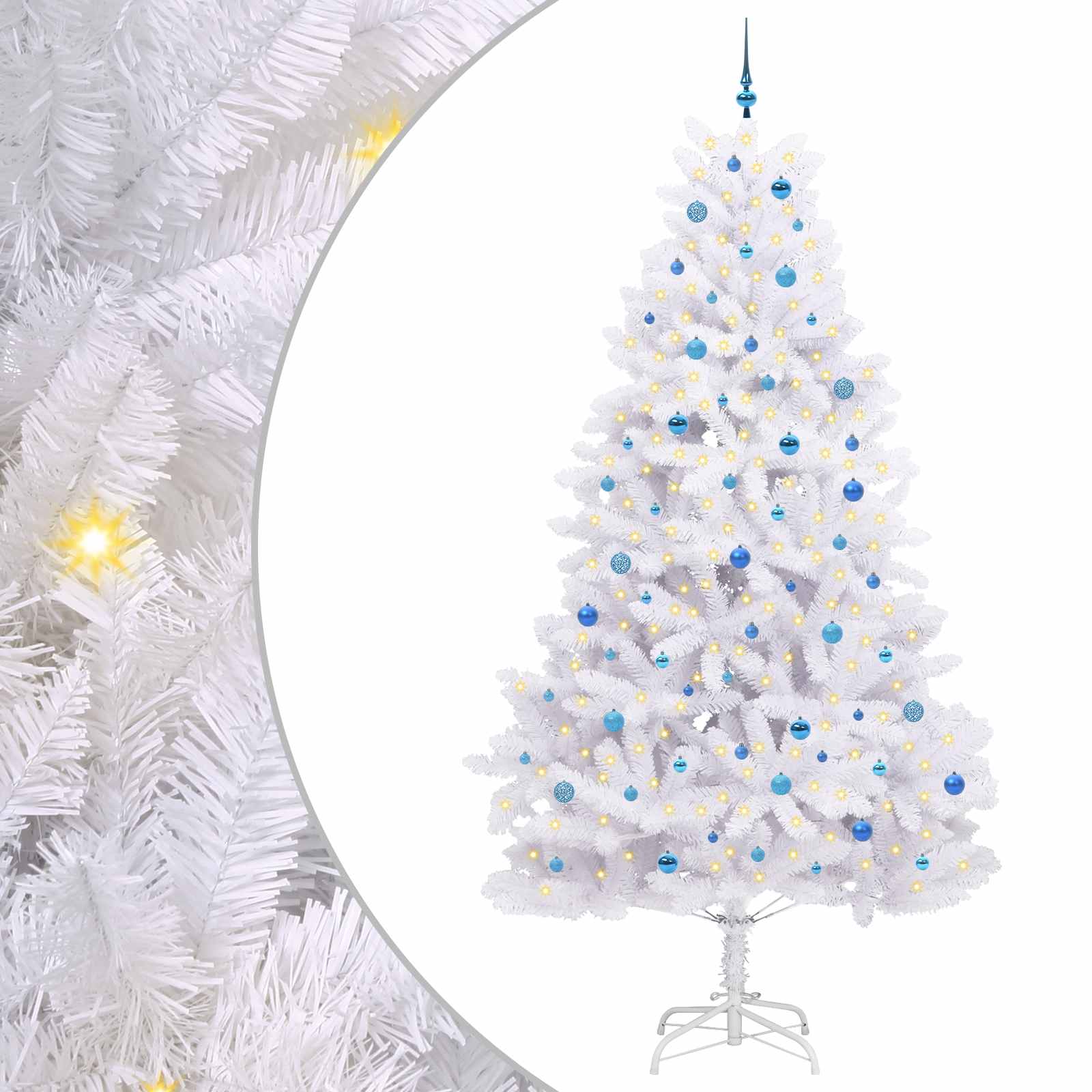 Albero di Natale Artificiale con Rami Pieghevoli Bianco 270 cm