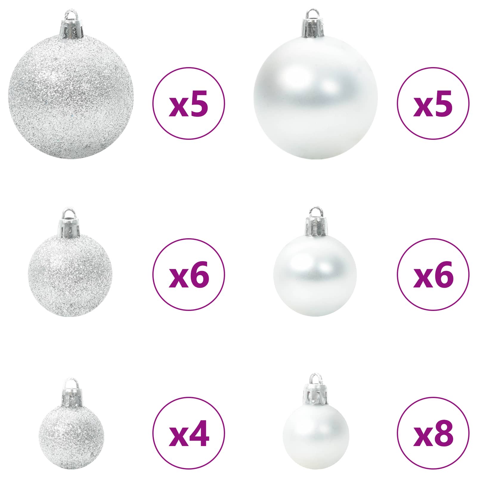 Albero di Natale artificiale Bianco 120 cm PVC e Acciaio
