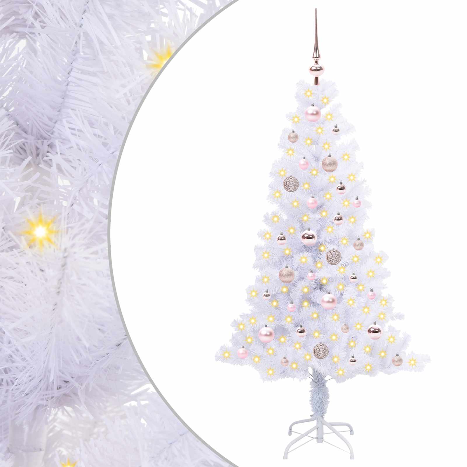 Albero di Natale artificiale Bianco 150 cm PVC e Acciaio