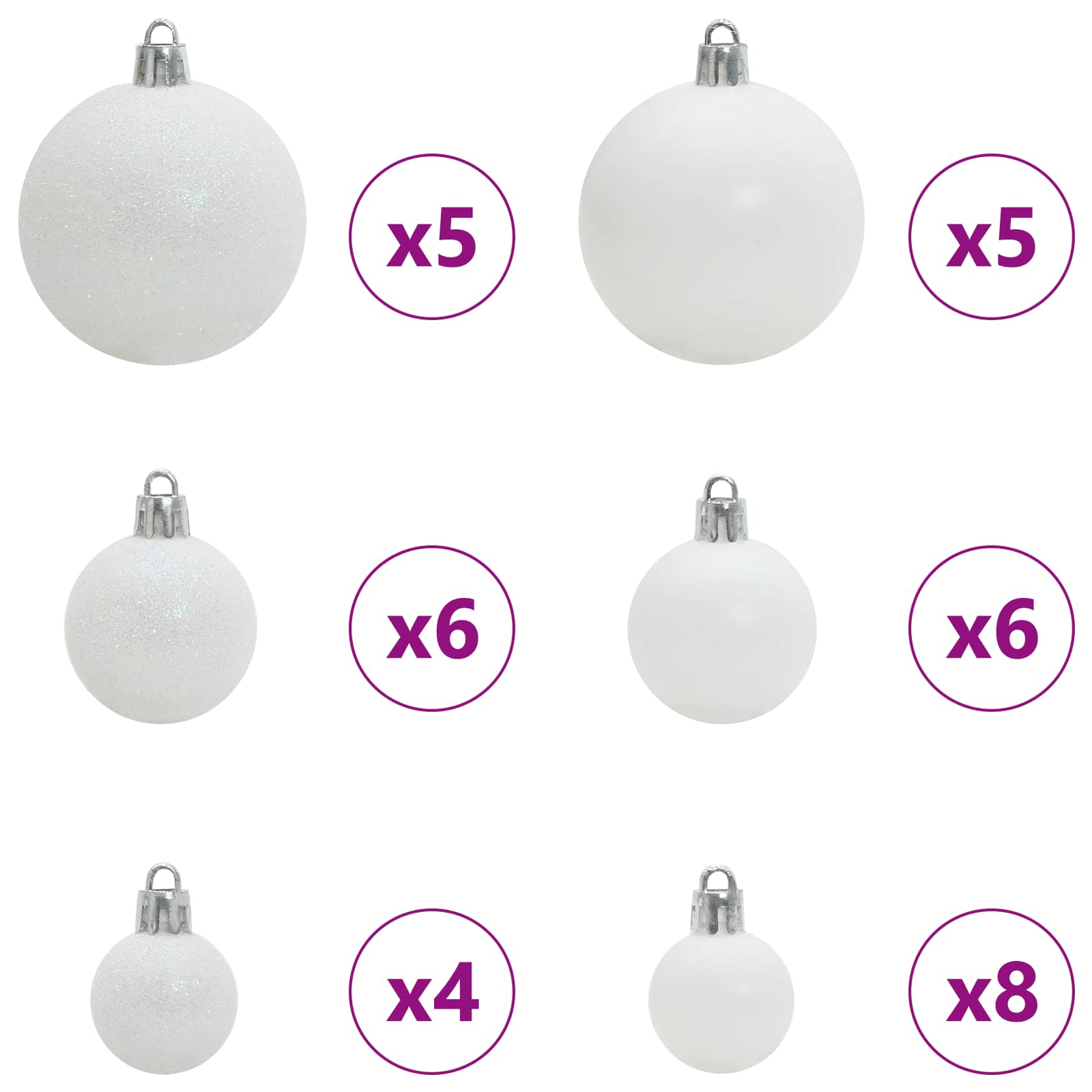 Albero di Natale artificiale Bianco 150 cm PVC e Acciaio