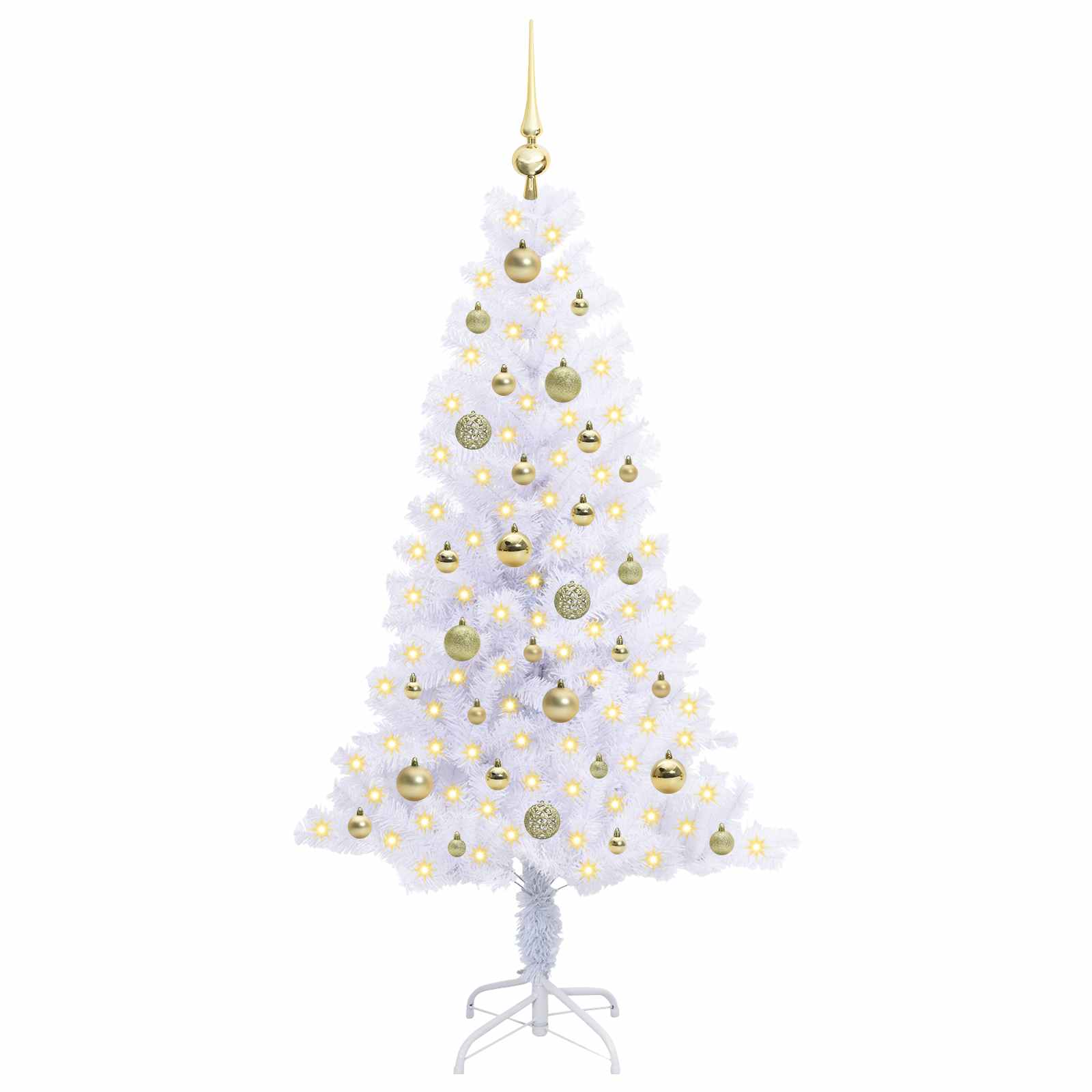 Albero di Natale artificiale Bianco 150 cm PVC e Acciaio