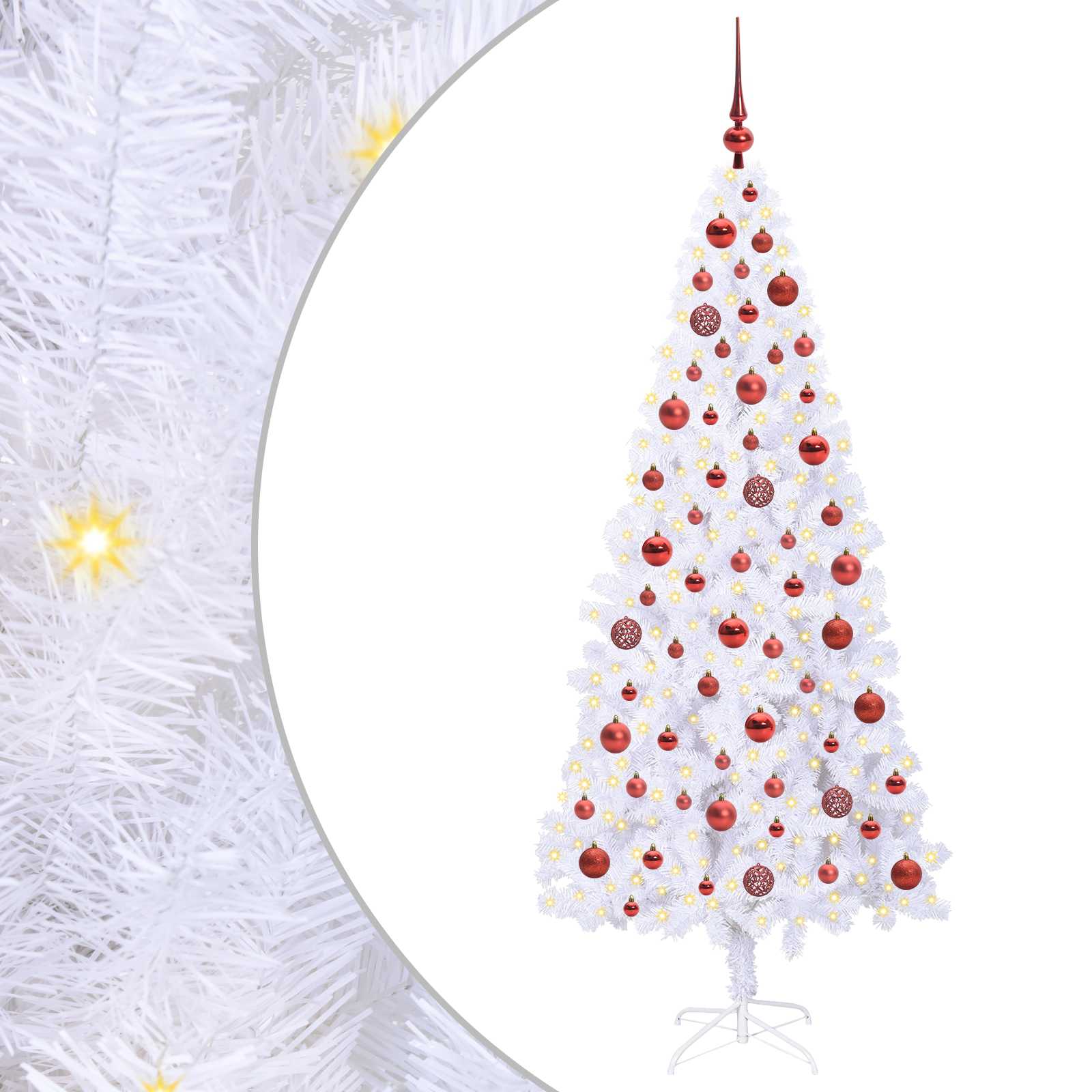 Albero di Natale artificiale Bianco 180 cm PVC e Acciaio